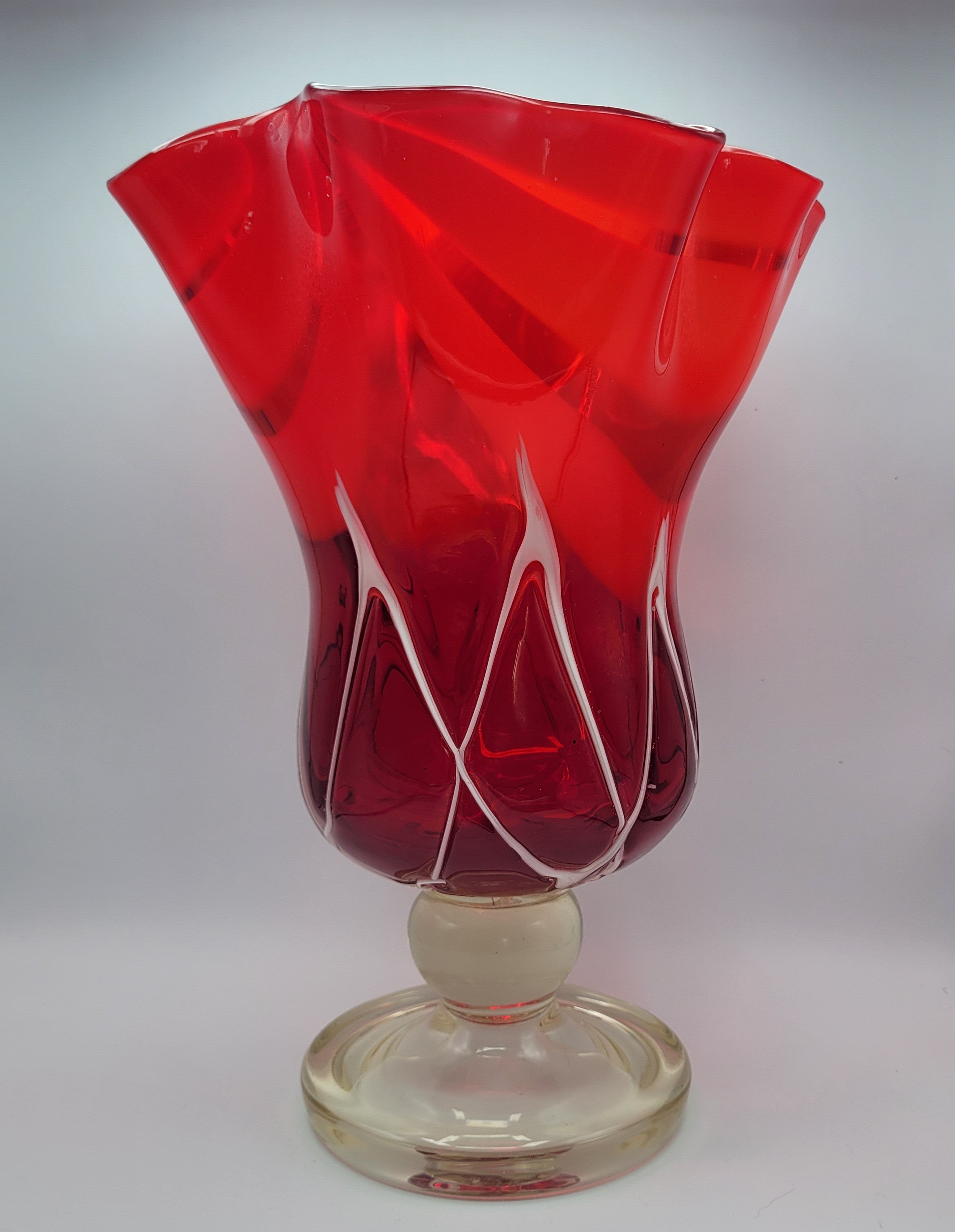 Murano attributed Fazzoletto Vase. "Magnificent" circa 1950s.