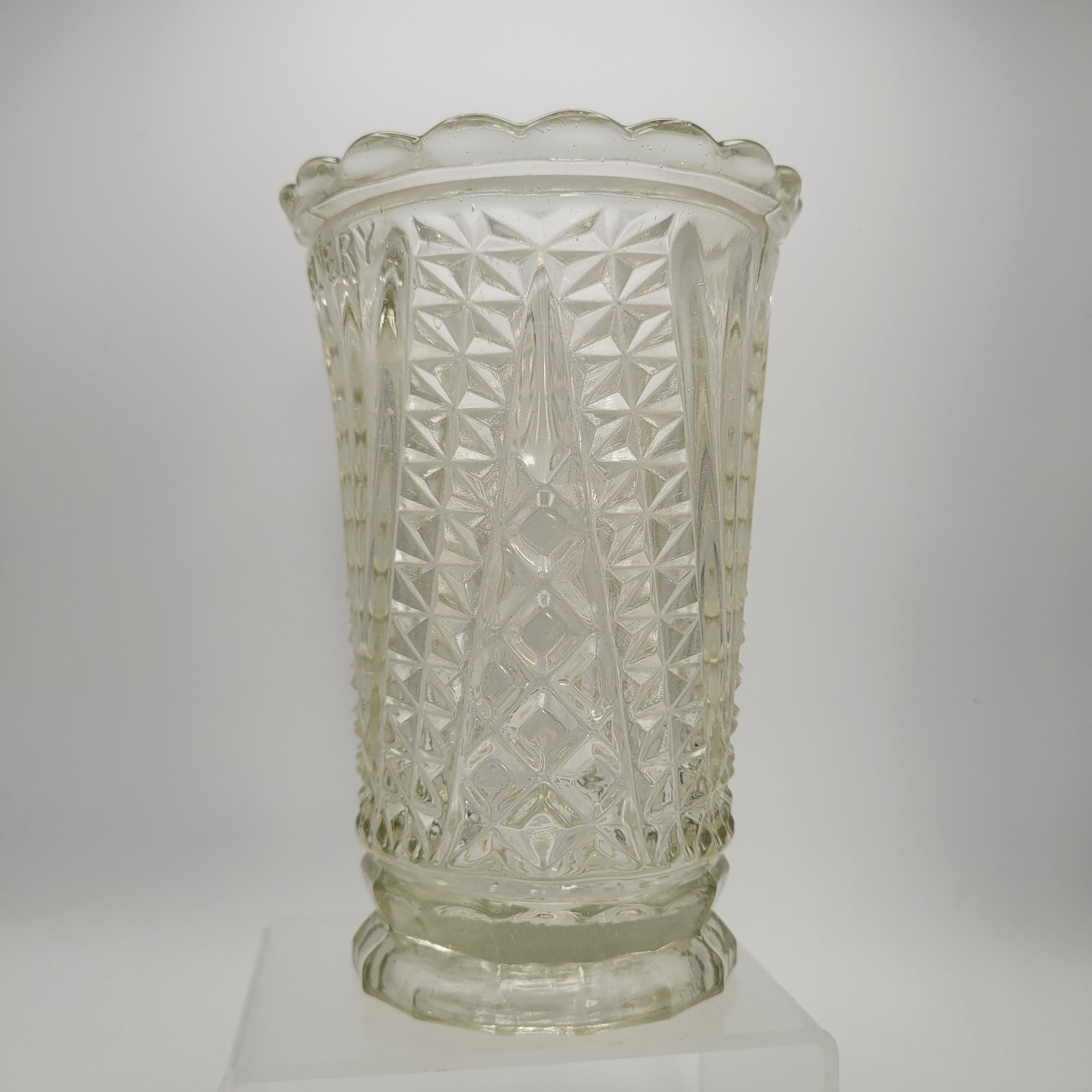Victorian Pressed Glass “CELERY” Vase — Sowerby, England c. 1885–1895