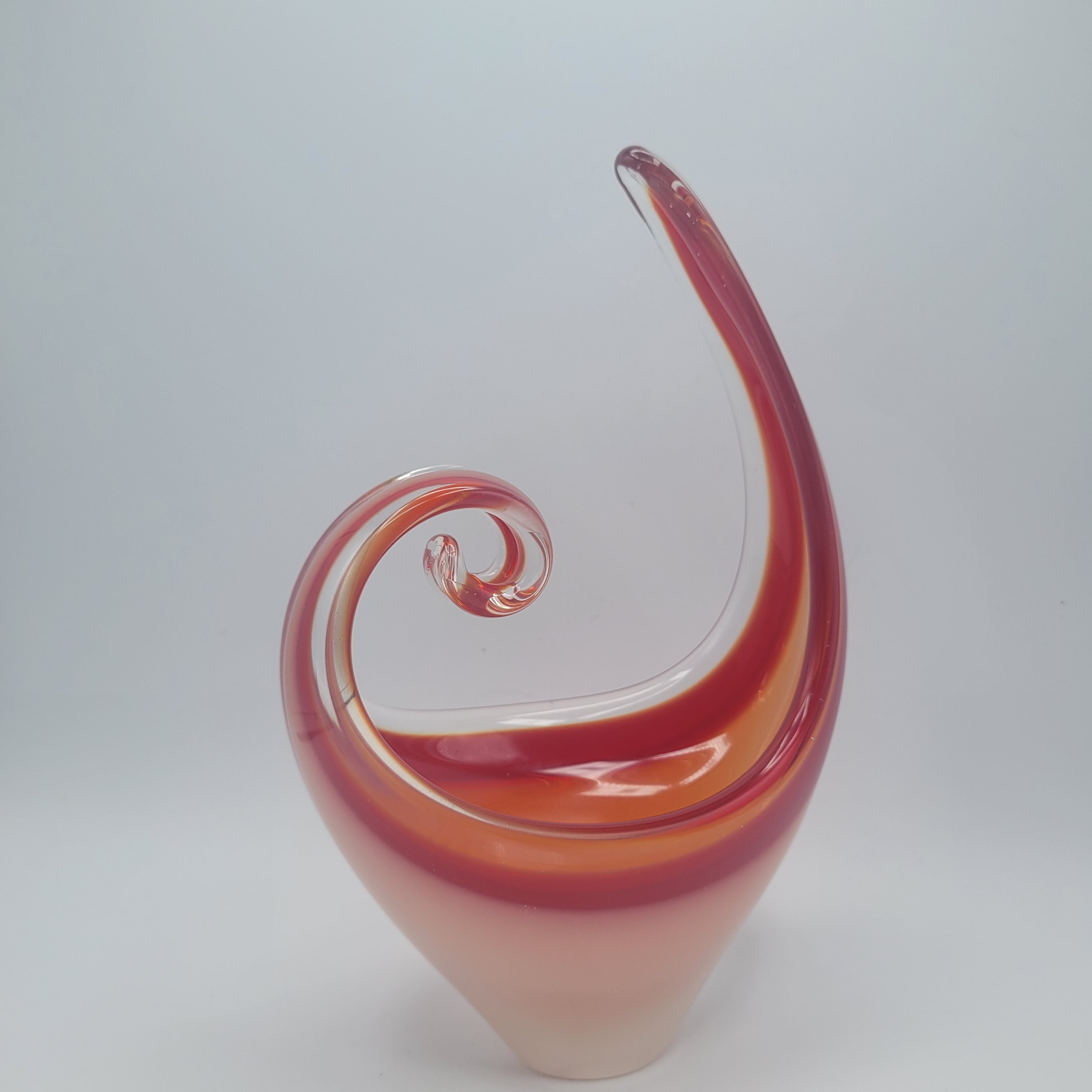 MCM Viartec THF Spanish art glass free form sculpture. Hand-blown. Hot Pink 🔥1960s Glows in UV light