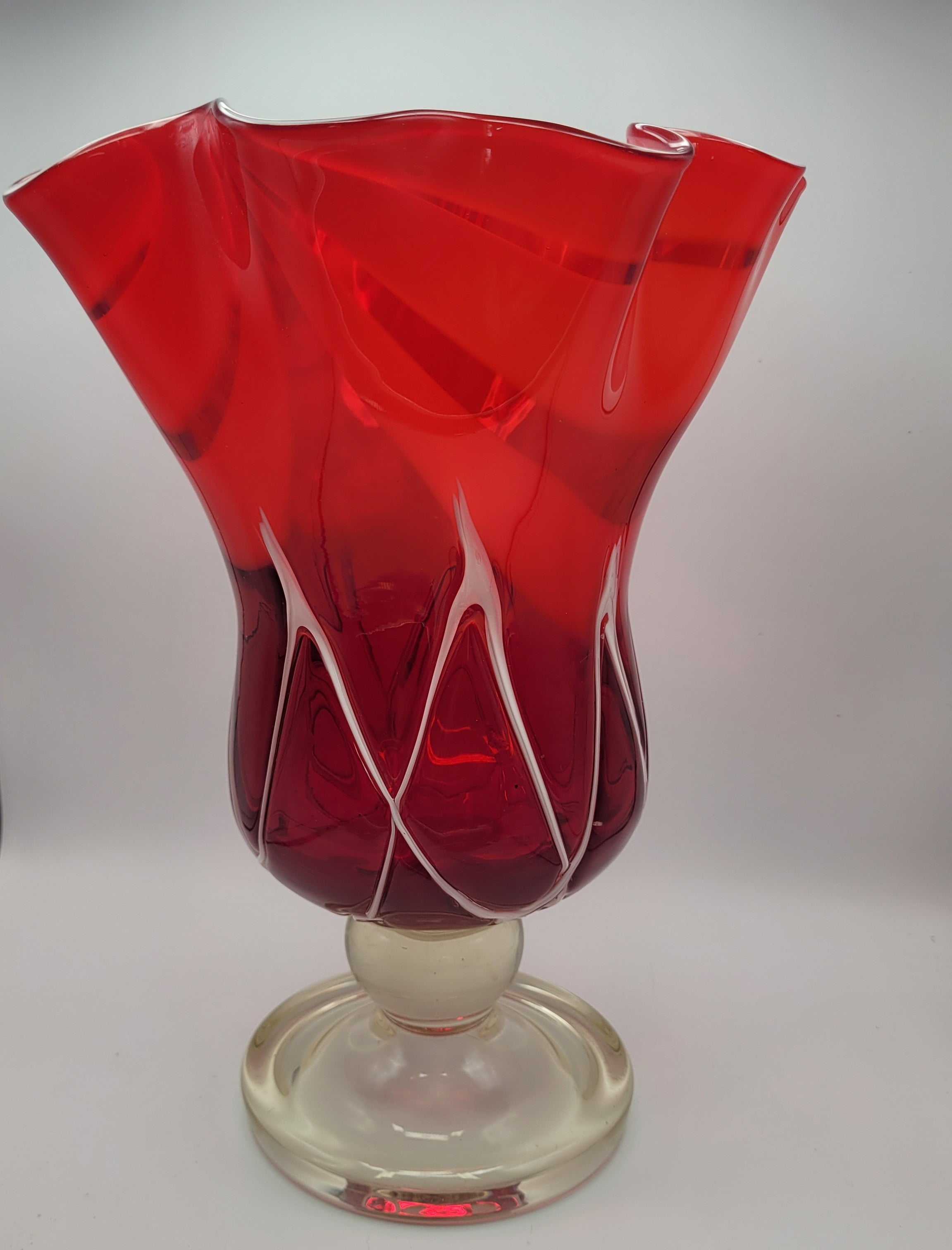 Murano attributed Fazzoletto Vase. "Magnificent" circa 1950s.