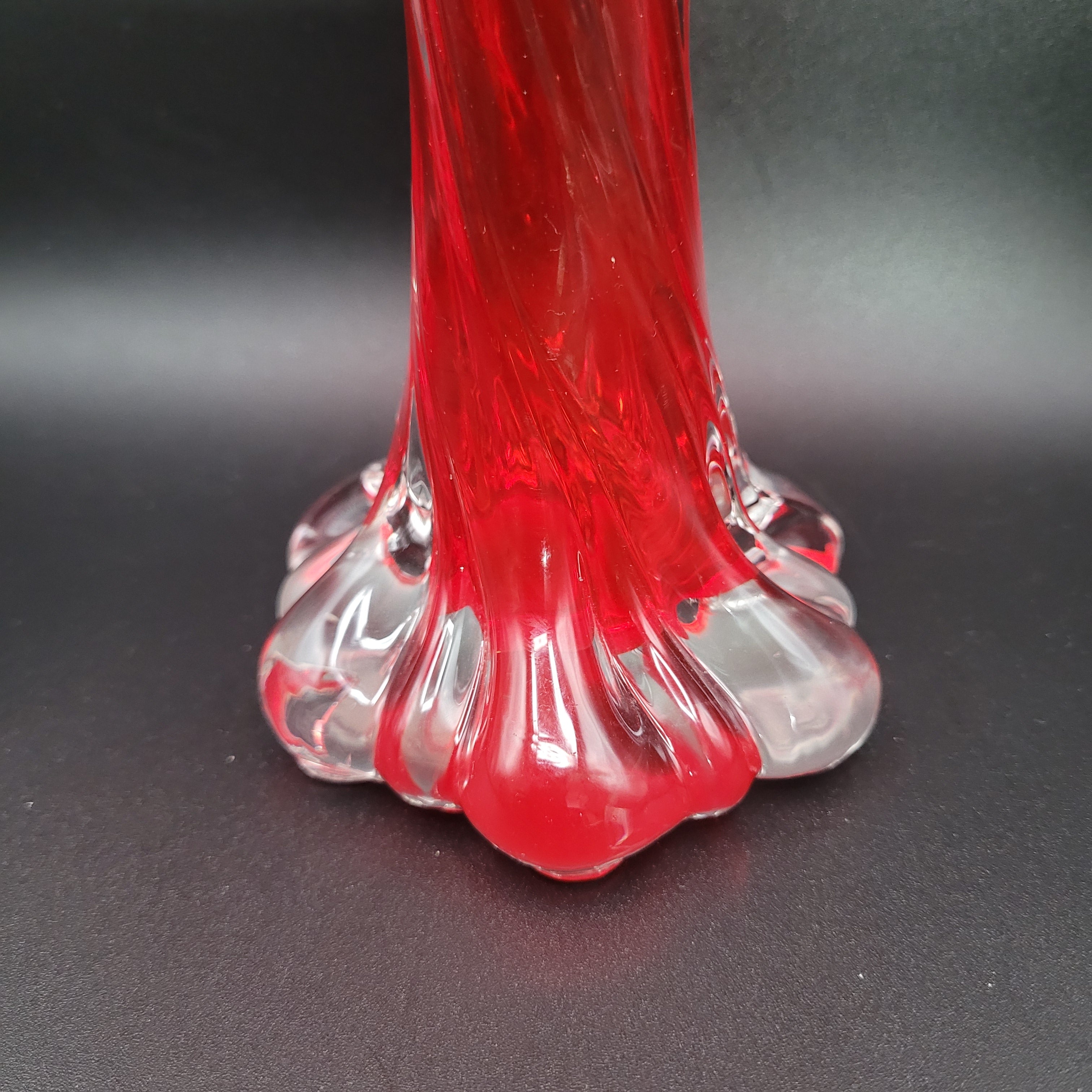 Mid-Century Czech Red Crystal Art Glass Vase, Attributed to Josef Hospodka for Chribska, c. 1970s