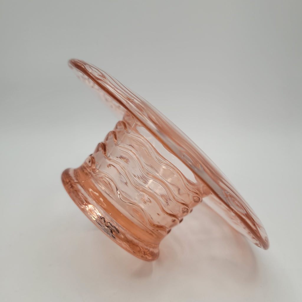 Optic-Ribbed Rose-Pink Bowl — Strongly Reminiscent of Ekenäs Glasbruk, Sweden,       c.1955–65