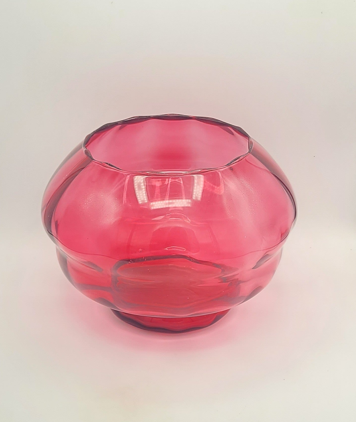 Pilgrim Cranberry Glass Bowl circa 1960s.