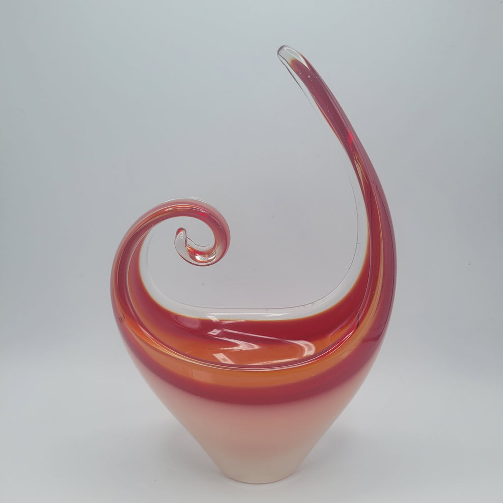 MCM Viartec THF Spanish art glass free form sculpture. Hand-blown. Hot Pink 🔥1960s Glows in UV light