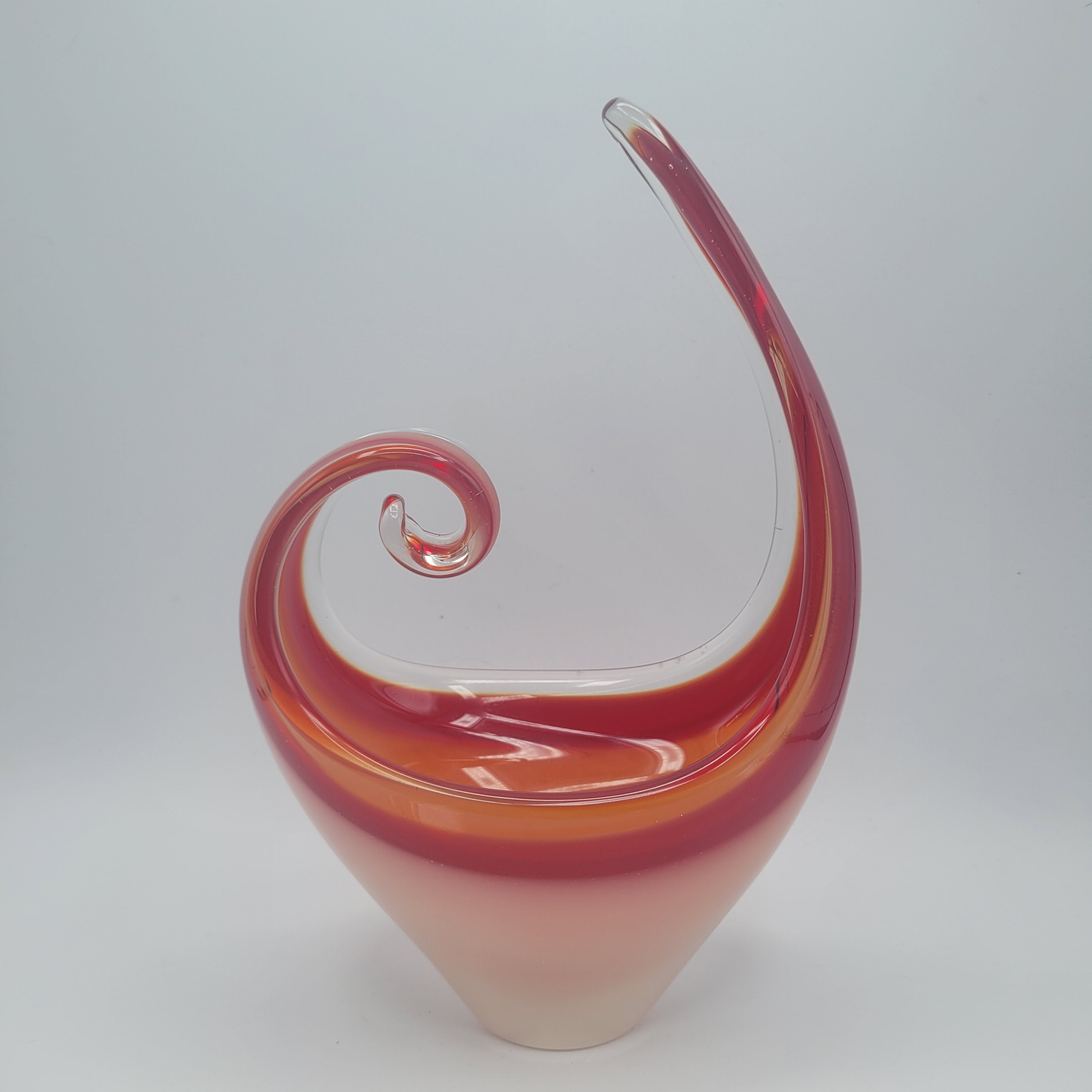 MCM Viartec THF Spanish art glass free form sculpture. Hand-blown. Hot Pink 🔥1960s Glows in UV light