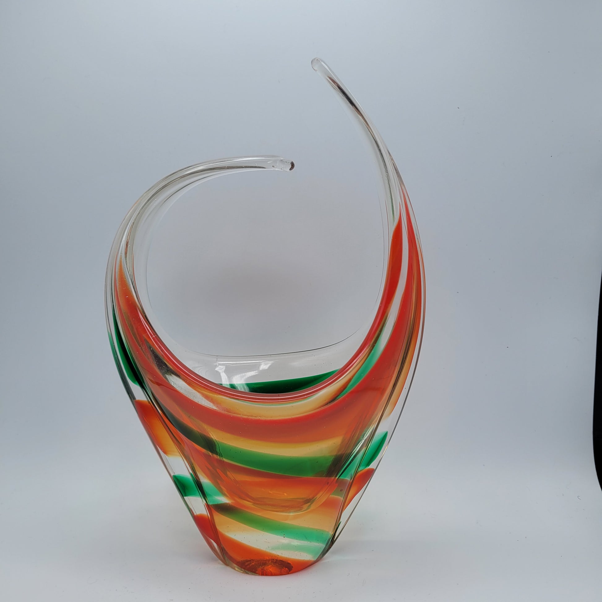 MCM Viartec THF Spanish Art glass sculpture in the Murano tradition, Hand-blown, Vibrant Colour circa 1960s...selenium pinks that glows in UV light.