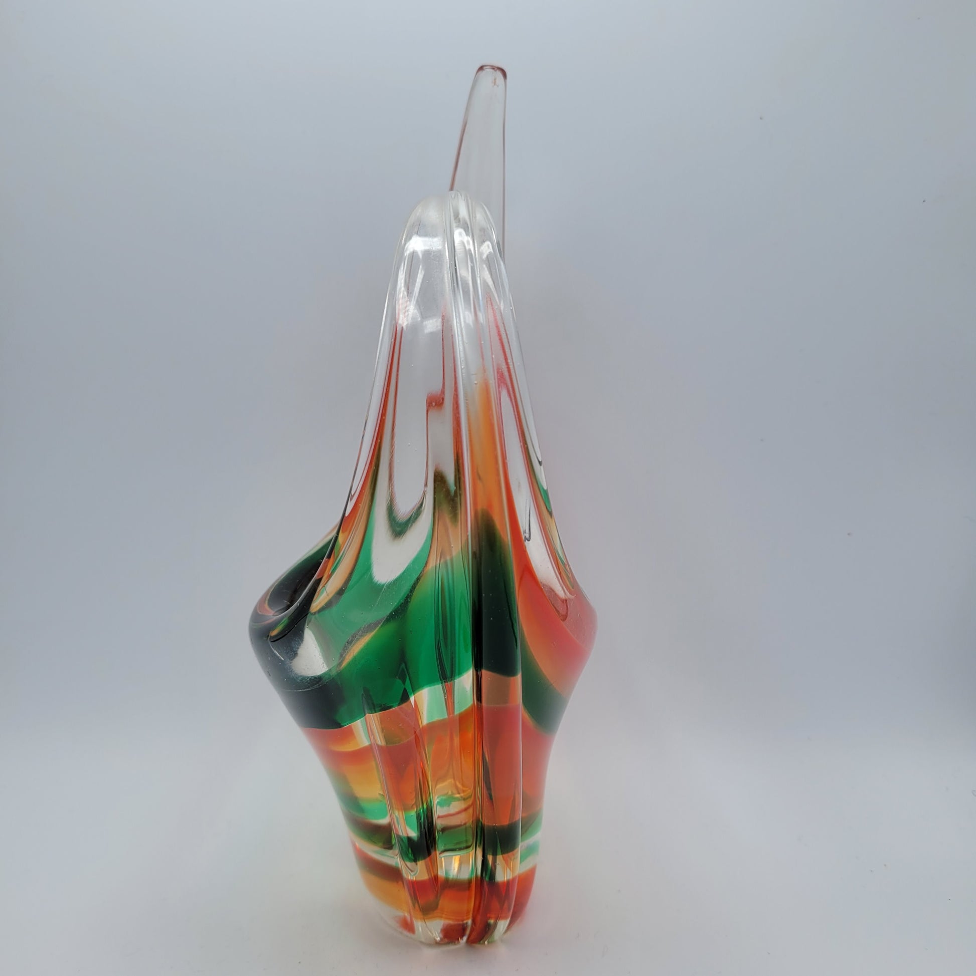 MCM Viartec THF Spanish Art glass sculpture in the Murano tradition, Hand-blown, Vibrant Colour circa 1960s...selenium pinks that glows in UV light.