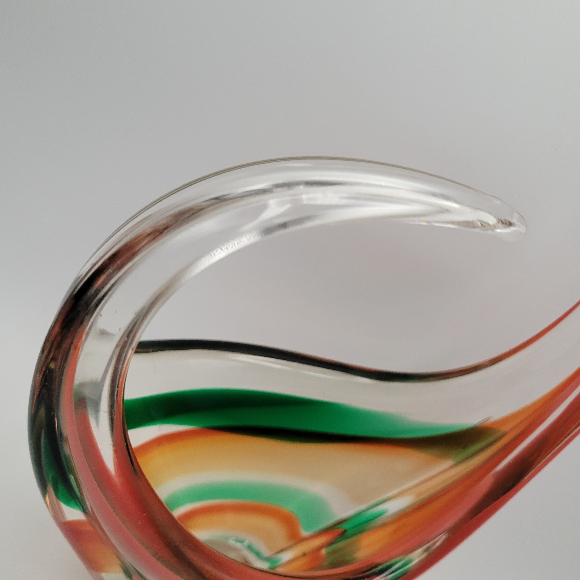 MCM Viartec THF Spanish Art glass sculpture in the Murano tradition, Hand-blown, Vibrant Colour circa 1960s...selenium pinks that glows in UV light.