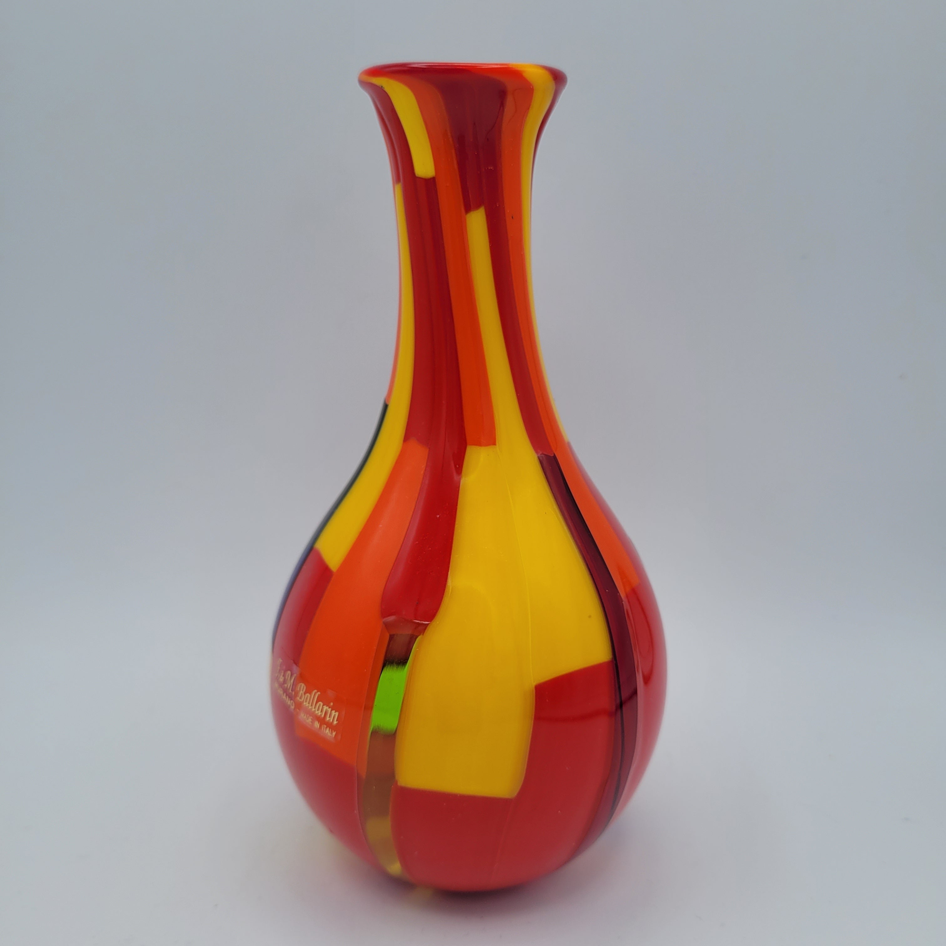 Glorious Murano Pezzato Baluster Vase. Signed, labelled w/COA.