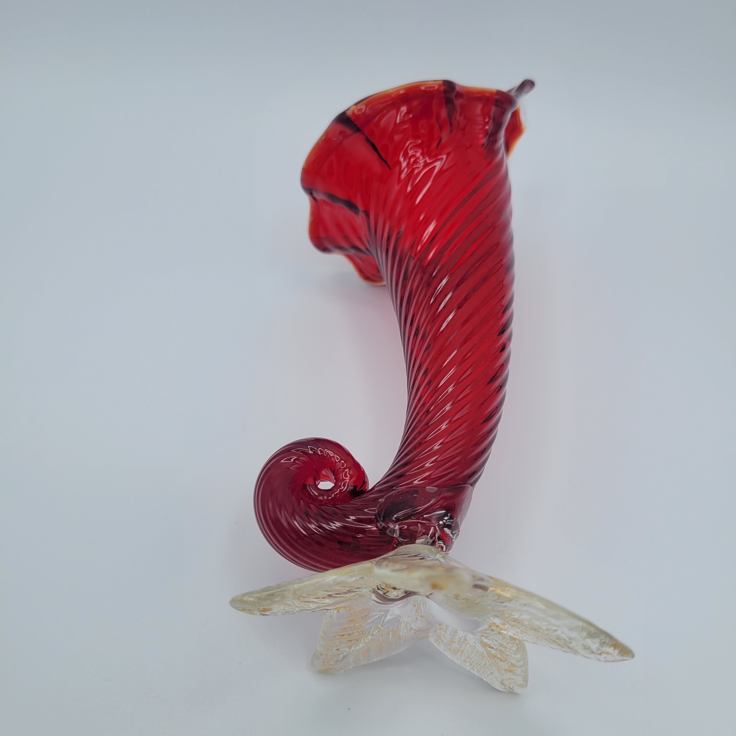 Mid 20th century art glass Cornucopia vase Murano School circa 1950s