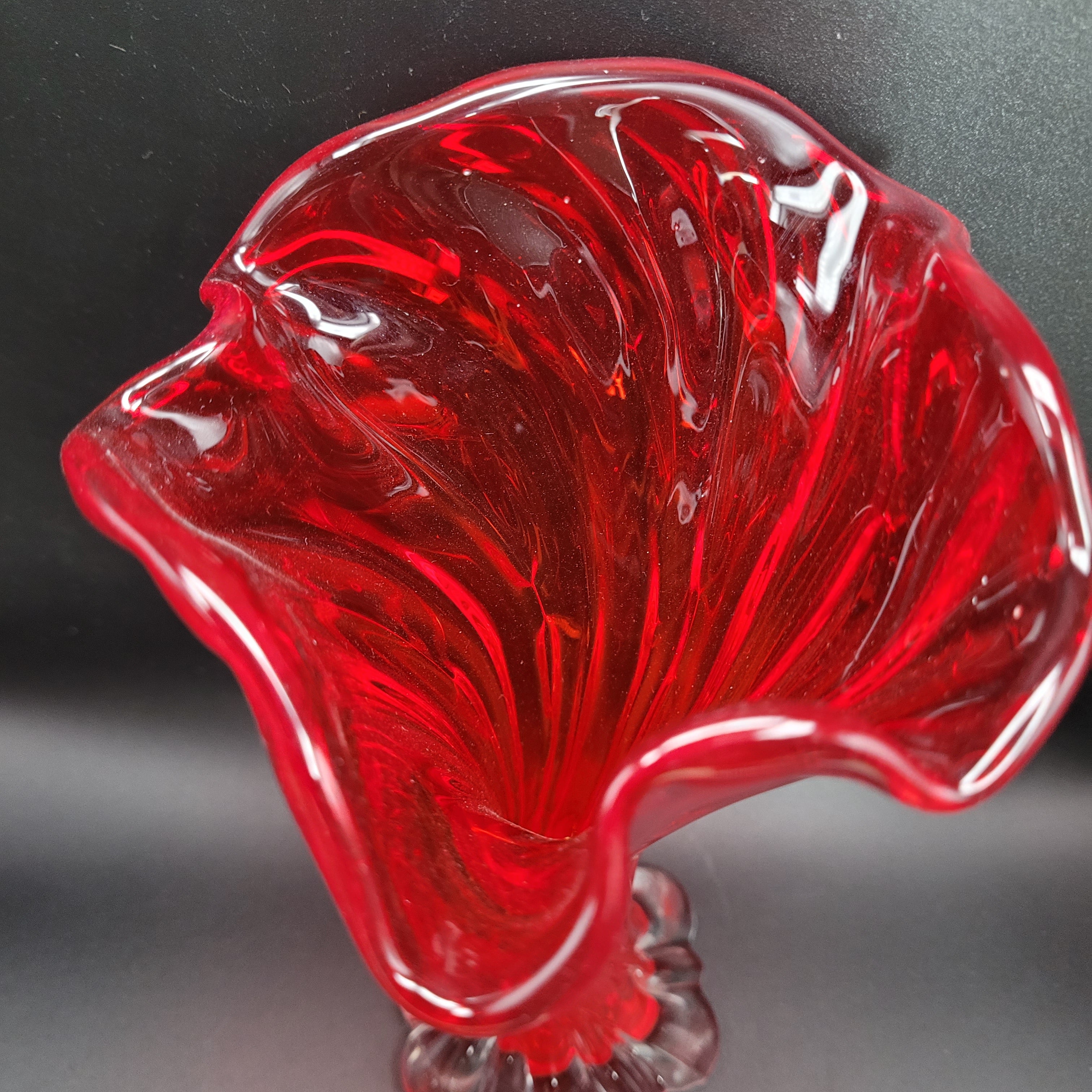 Mid-Century Czech Red Crystal Art Glass Vase, Attributed to Josef Hospodka for Chribska, c. 1970s