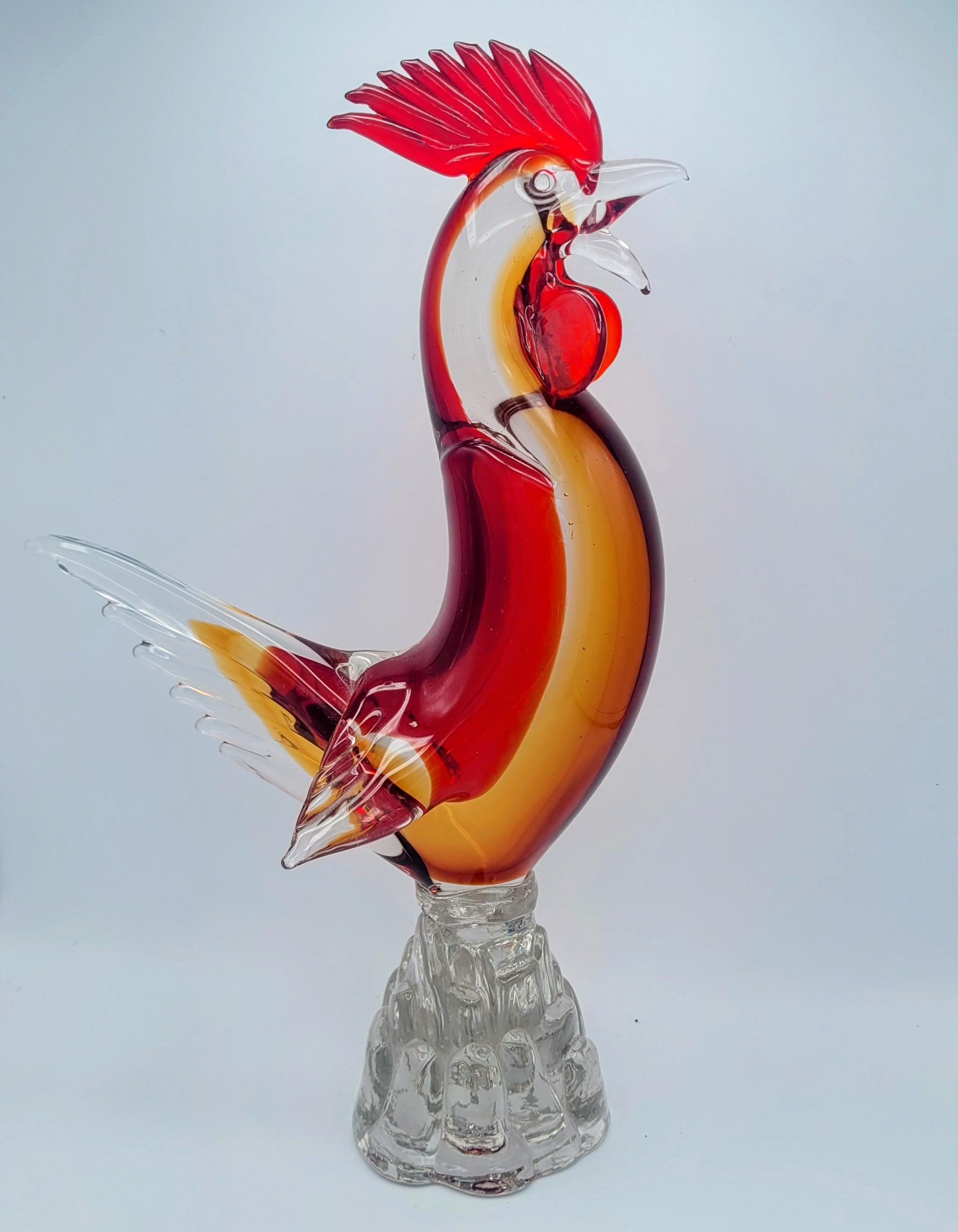 Murano attributed art glass Rooster... Superb & Pristine... 32cms tall