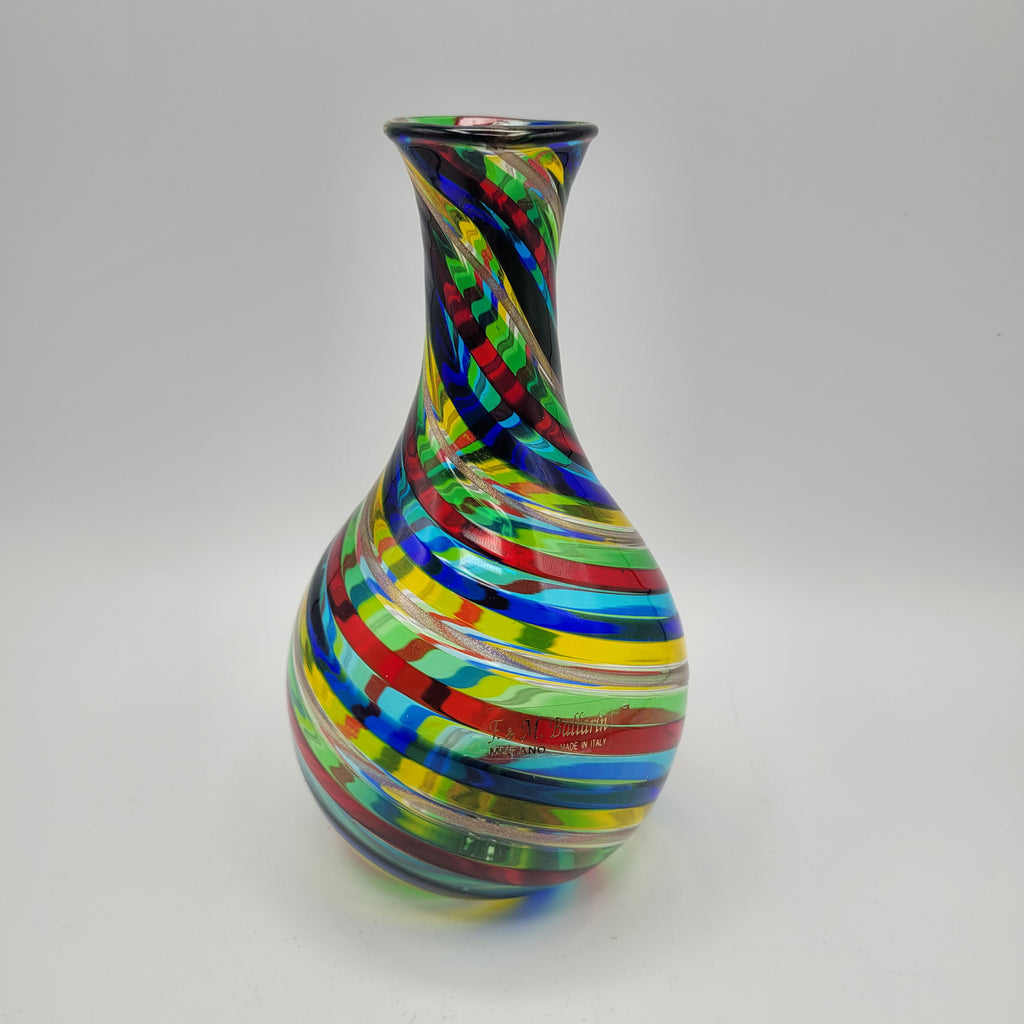 Marvellous & Pristine F&M Ballarin Murano Filigrana Spirale Vase😊 Signed w/COA & Label