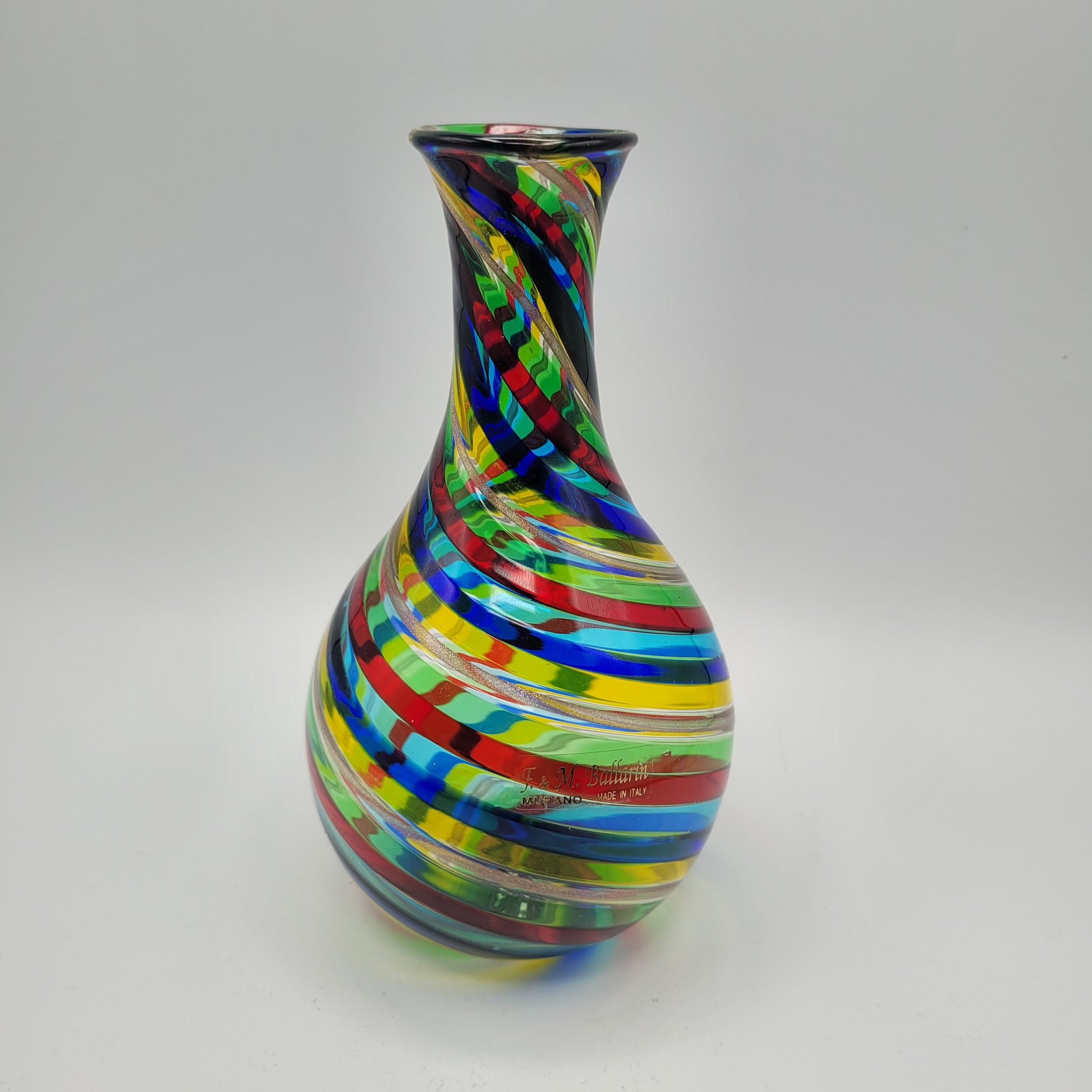 Marvellous & Pristine F&M Ballarin Murano Filigrana Spirale Vase😊 Signed w/COA & Label
