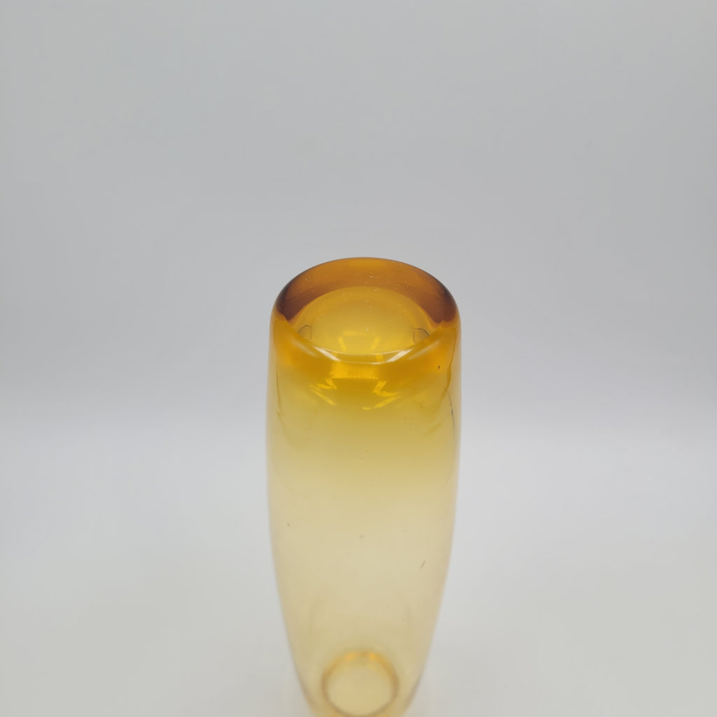 Pair of Scandinavian Modernist Glass Vases – Amber & Teal, 1960s–70s...so stylish 😎