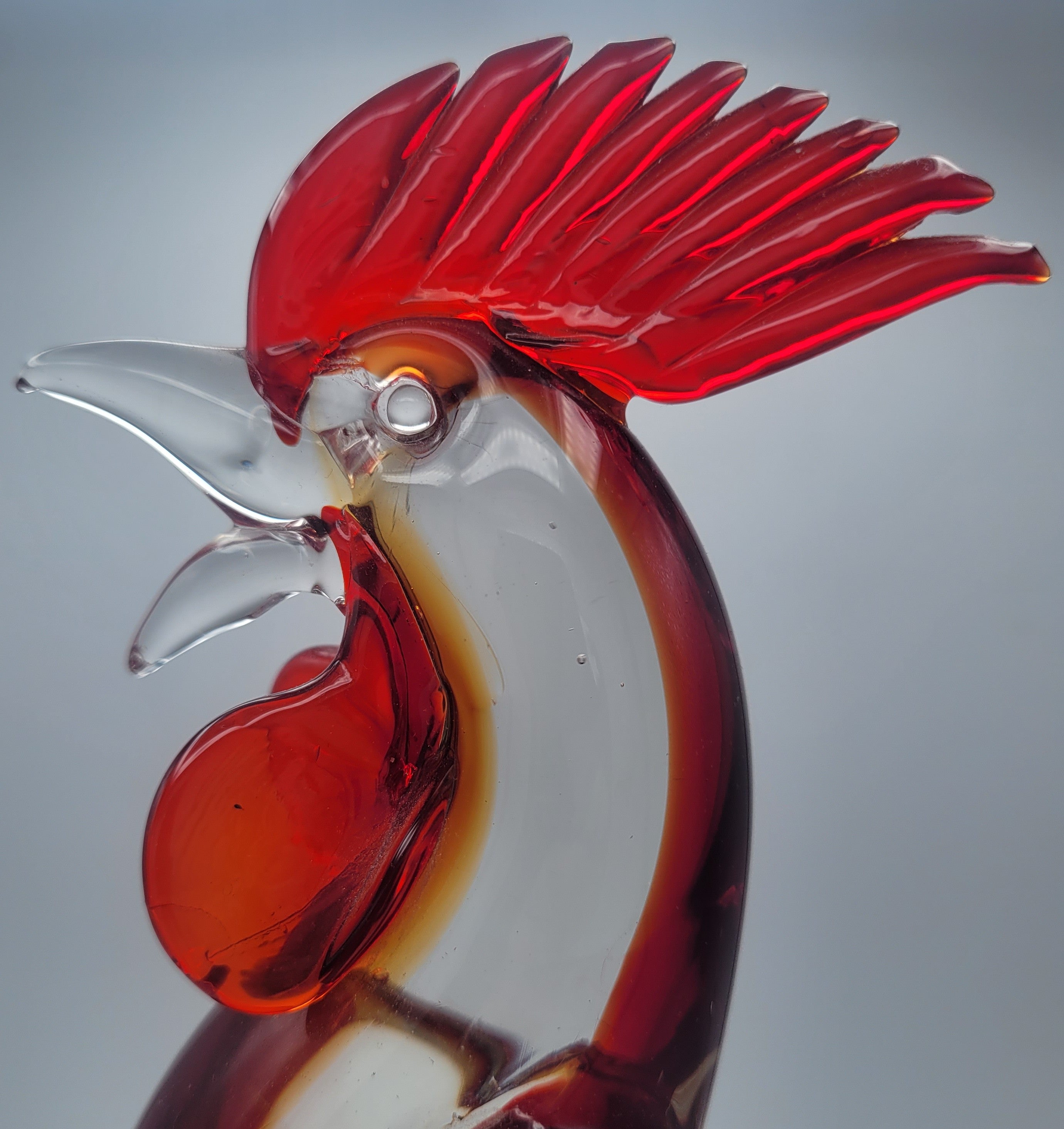 Murano attributed art glass Rooster... Superb & Pristine... 32cms tall