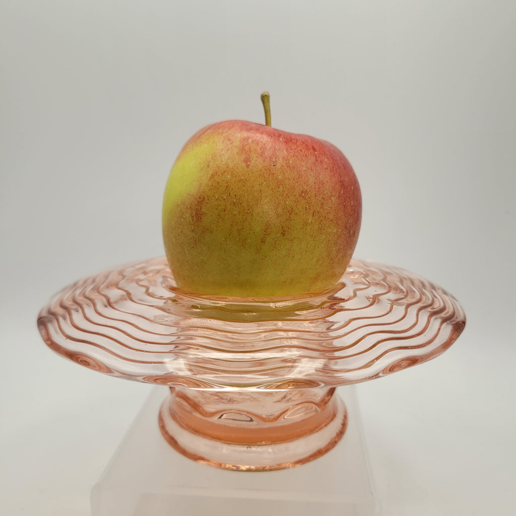 Optic-Ribbed Rose-Pink Bowl — Strongly Reminiscent of Ekenäs Glasbruk, Sweden,       c.1955–65