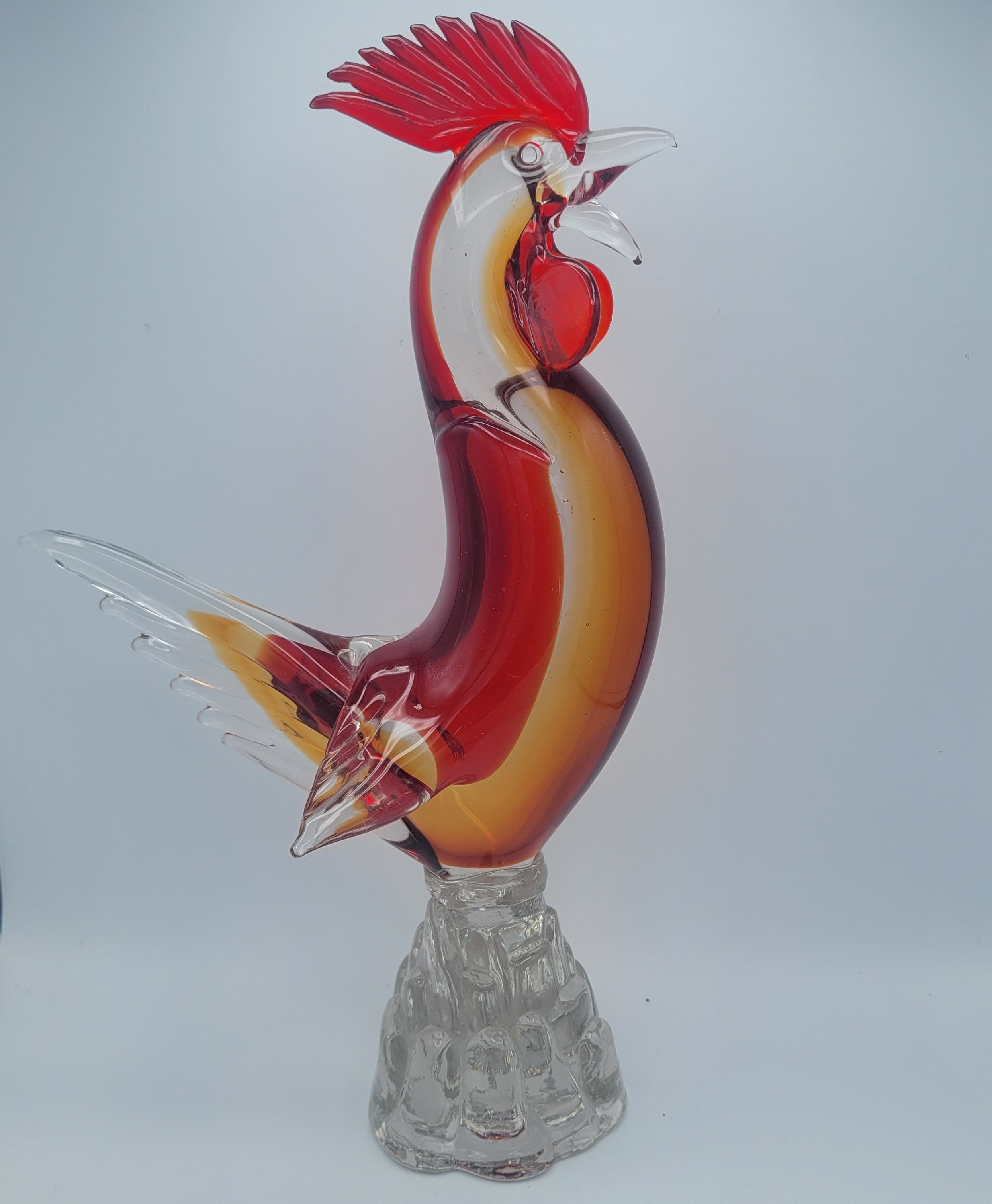 Murano attributed art glass Rooster... Superb & Pristine... 32cms tall