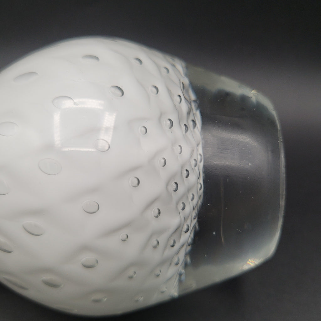 Mid-Century Swedish Controlled Bubble Vase – Åseda Glass, White Cased Sommerso Form, c.1960s..🇸🇪