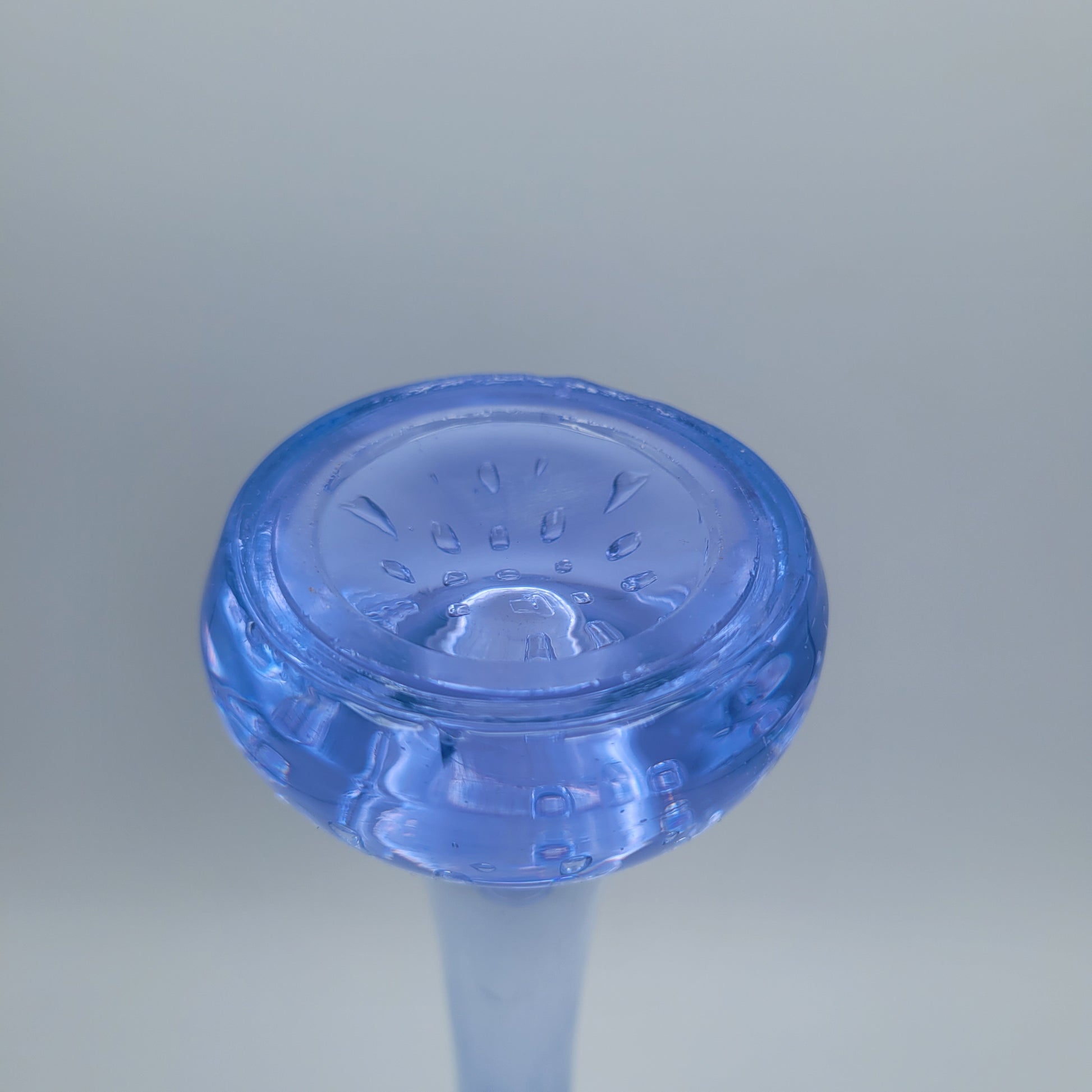 Mid Century Modern Scandinavian Blue Art Glass "Bone" Vase Bullicante Base