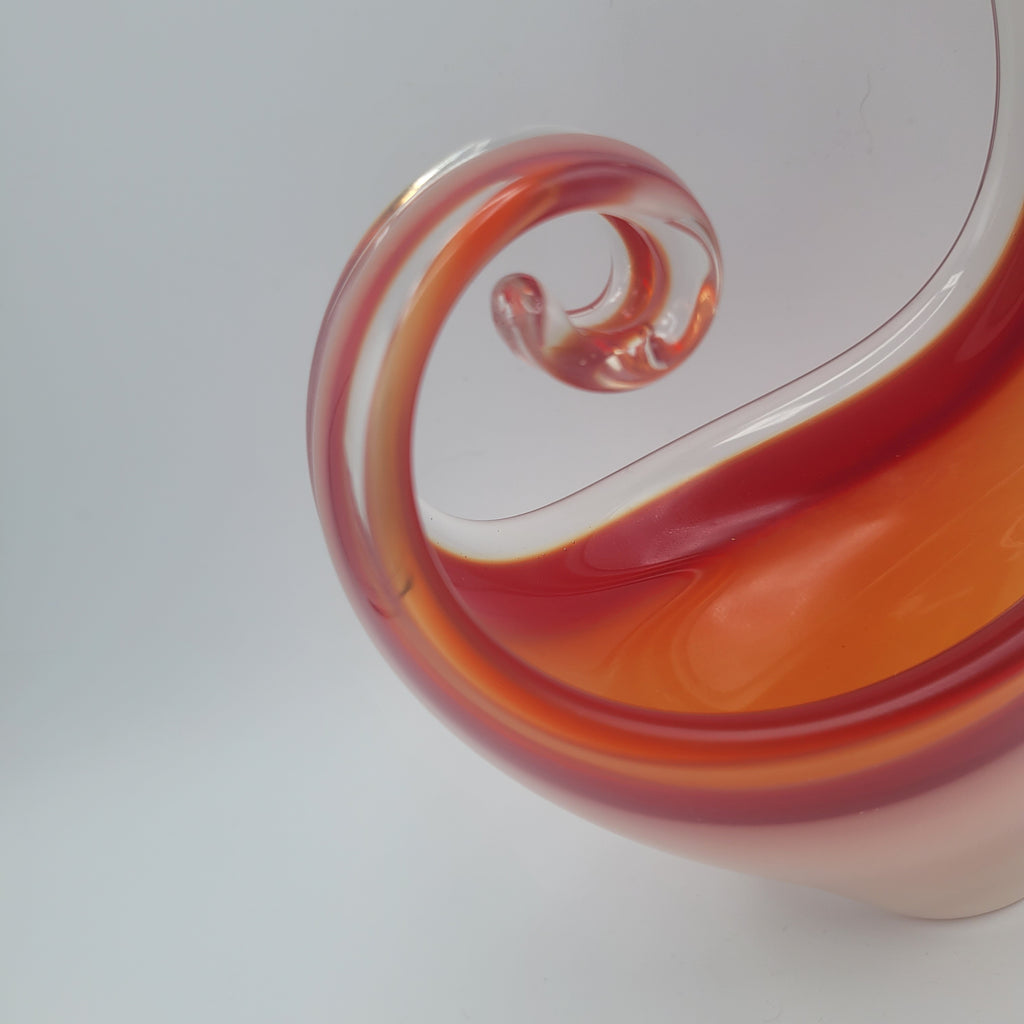 MCM Viartec THF Spanish art glass free form sculpture. Hand-blown. Hot Pink 🔥1960s Glows in UV light