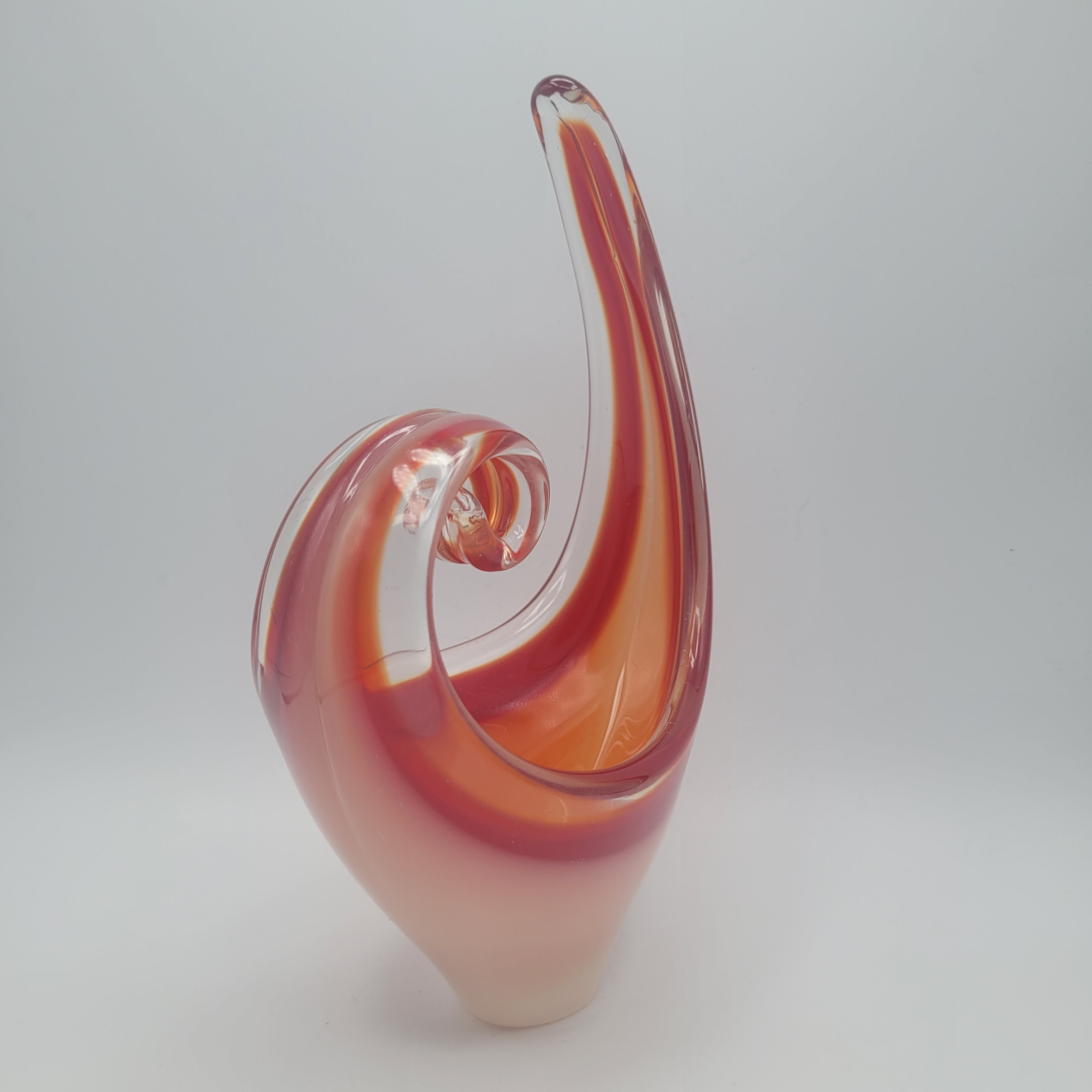 MCM Viartec THF Spanish art glass free form sculpture. Hand-blown. Hot Pink 🔥1960s Glows in UV light