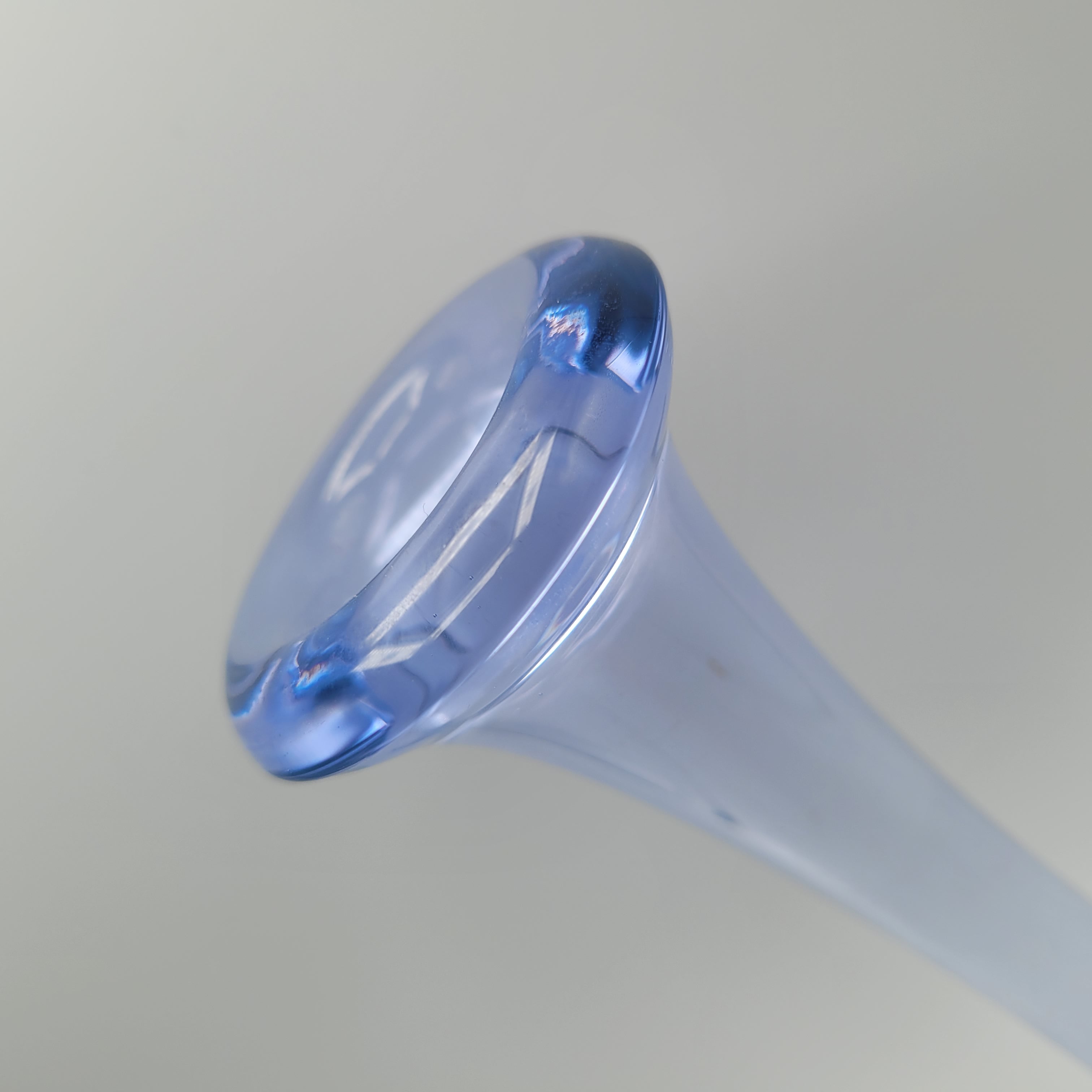 Mid Century Modern Scandinavian Blue Art Glass "Bone" Vase Bullicante Base