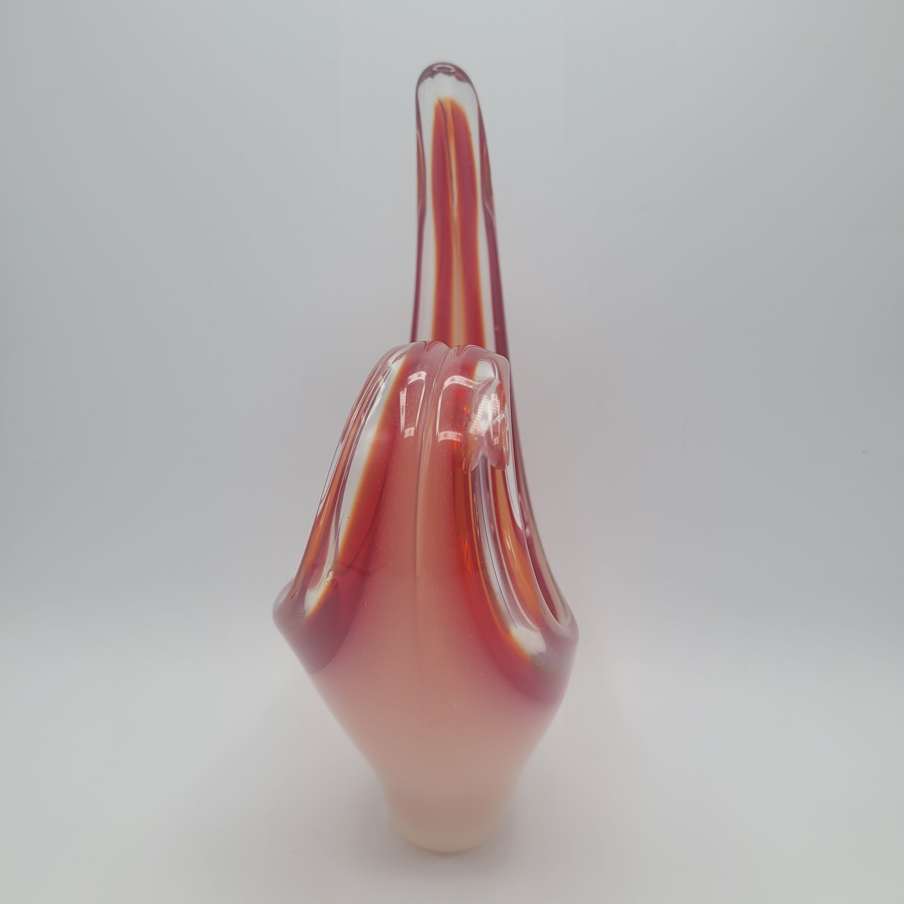 MCM Viartec THF Spanish art glass free form sculpture. Hand-blown. Hot Pink 🔥1960s Glows in UV light