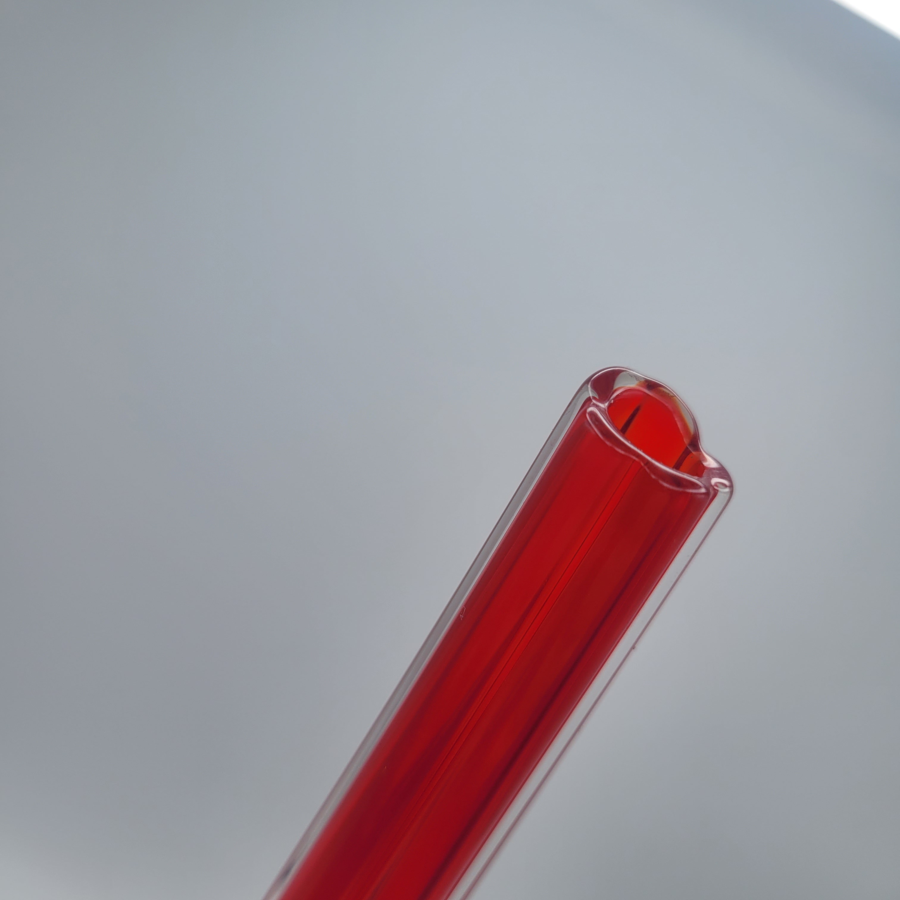 Tall Red Cased Glass Bud Vase — Mid-Century Modern Elegance (28 cm)