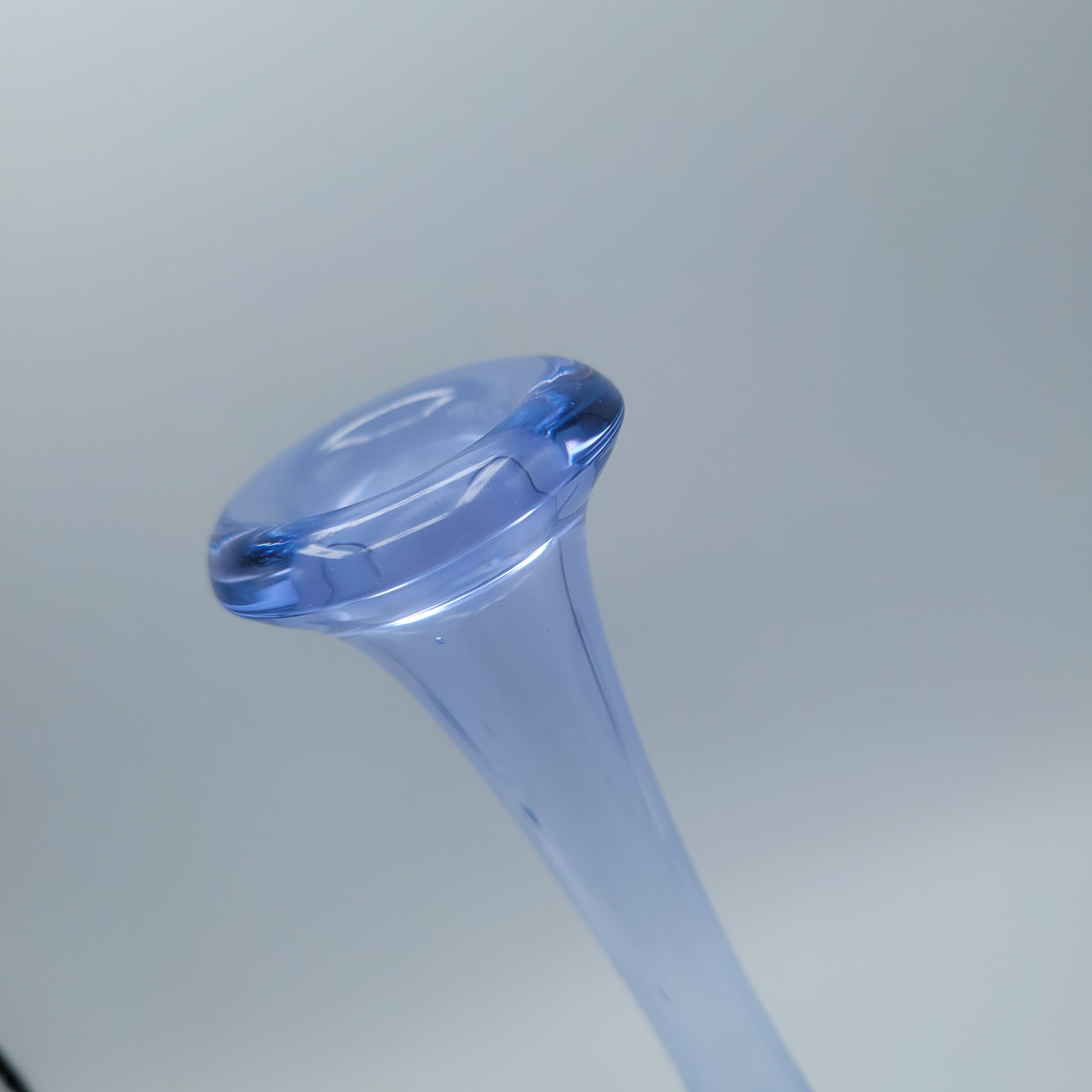 Mid Century Modern Scandinavian Blue Art Glass "Bone" Vase Bullicante Base