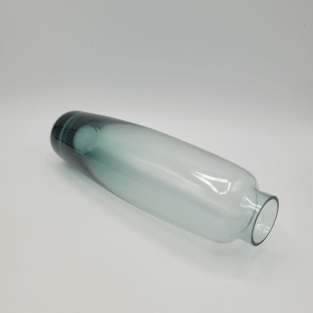 Pair of Scandinavian Modernist Glass Vases – Amber & Teal, 1960s–70s...so stylish 😎