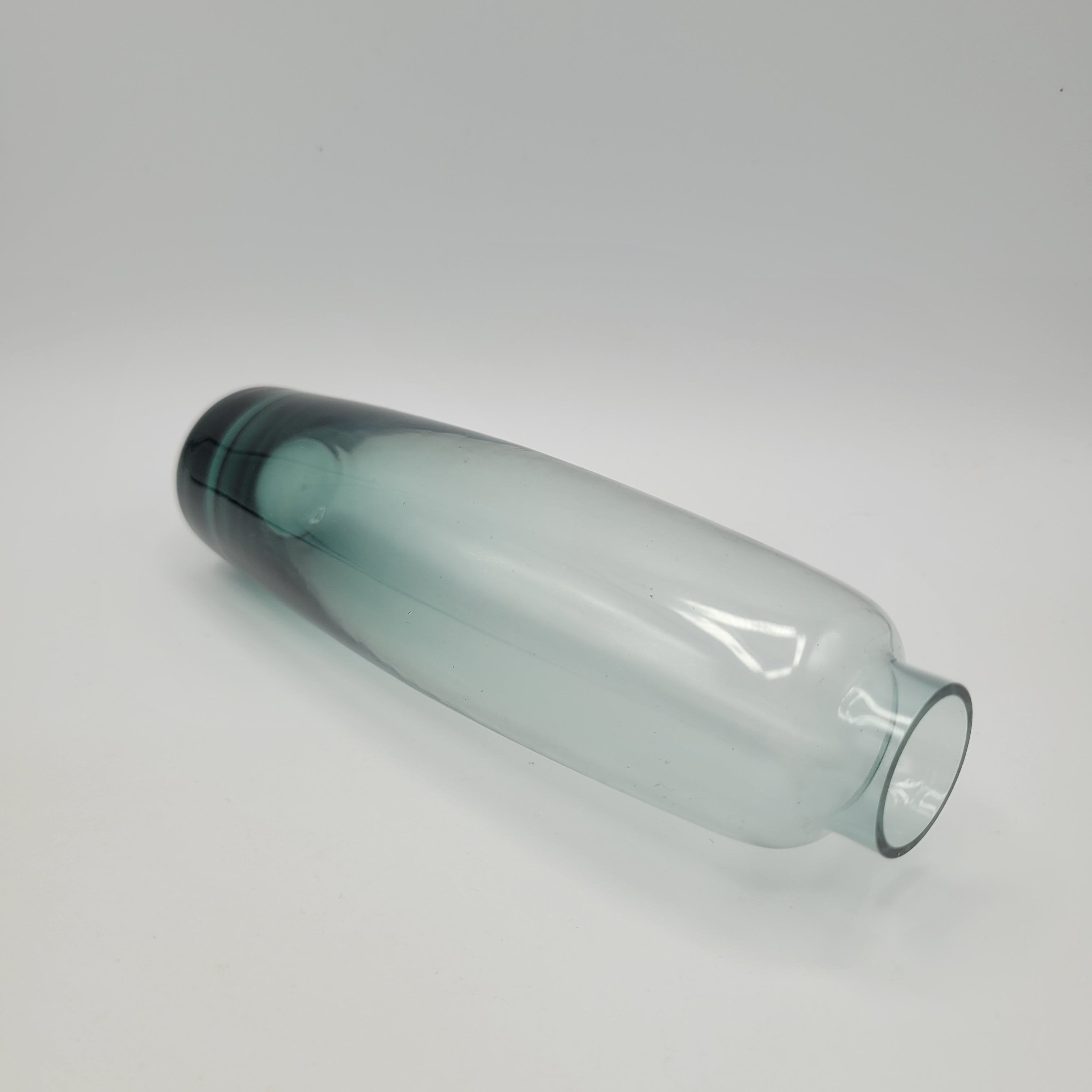 Pair of Scandinavian Modernist Glass Vases – Amber & Teal, 1960s–70s...so stylish 😎