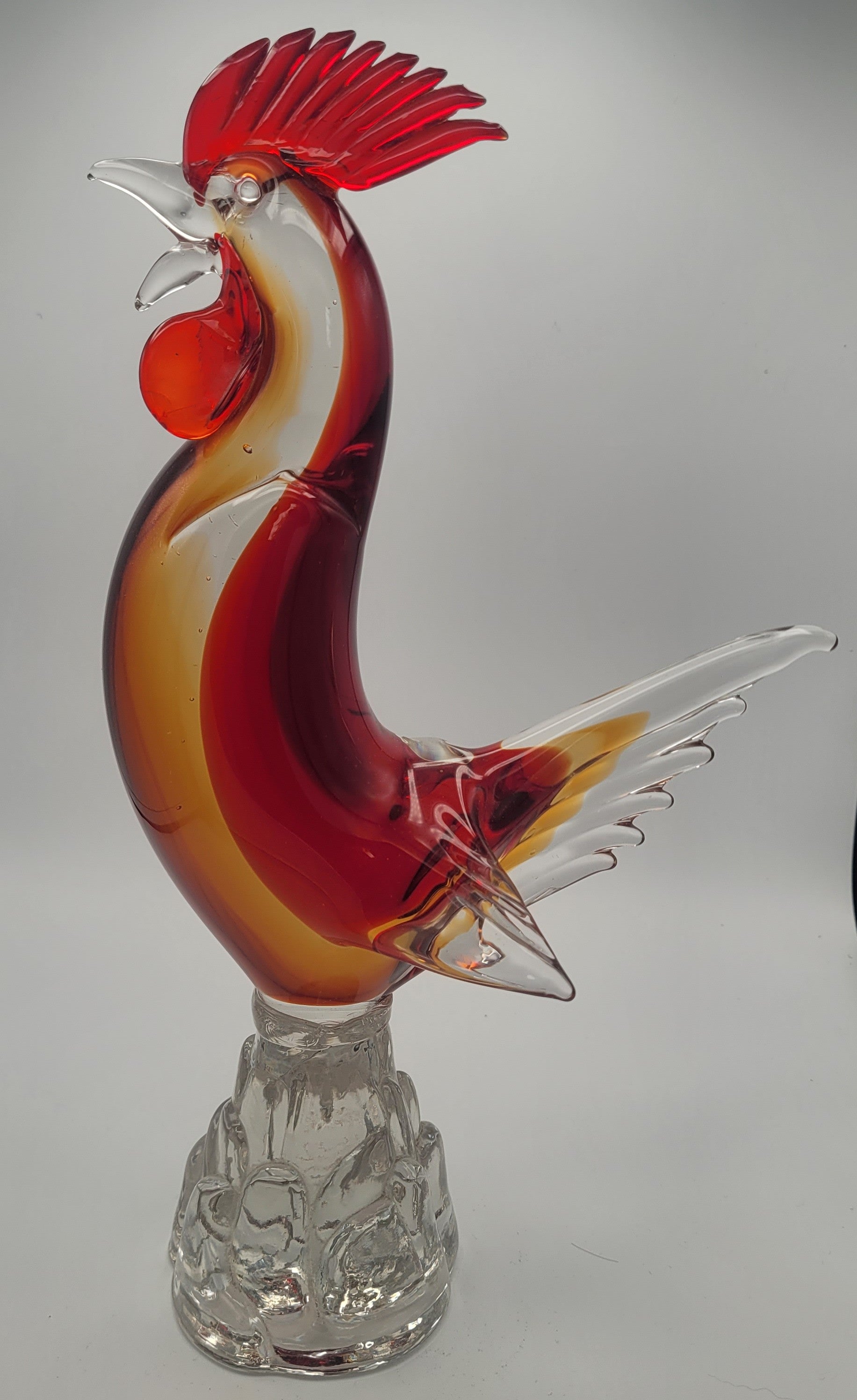 Murano attributed art glass Rooster... Superb & Pristine... 32cms tall