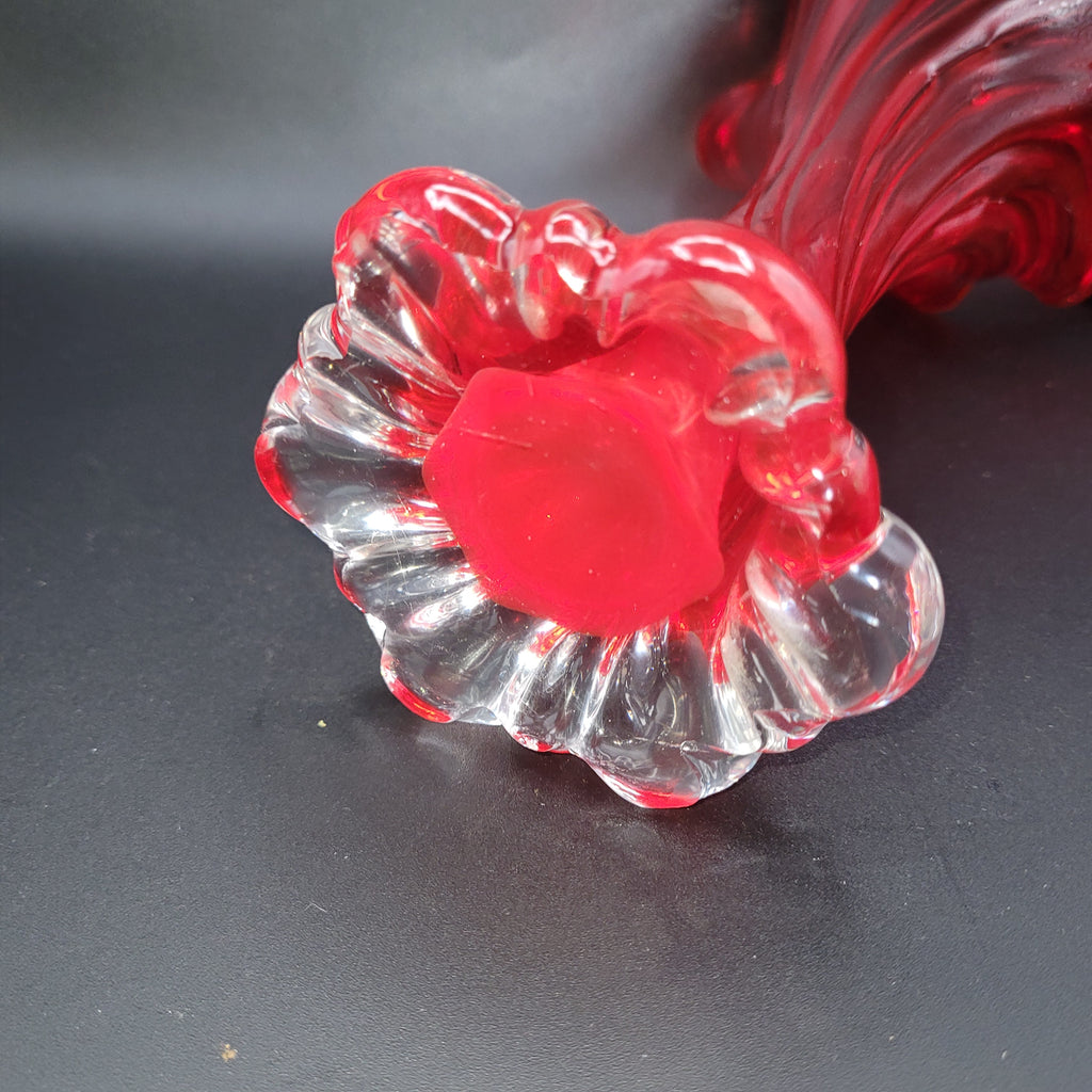 Mid-Century Czech Red Crystal Art Glass Vase, Attributed to Josef Hospodka for Chribska, c. 1970s