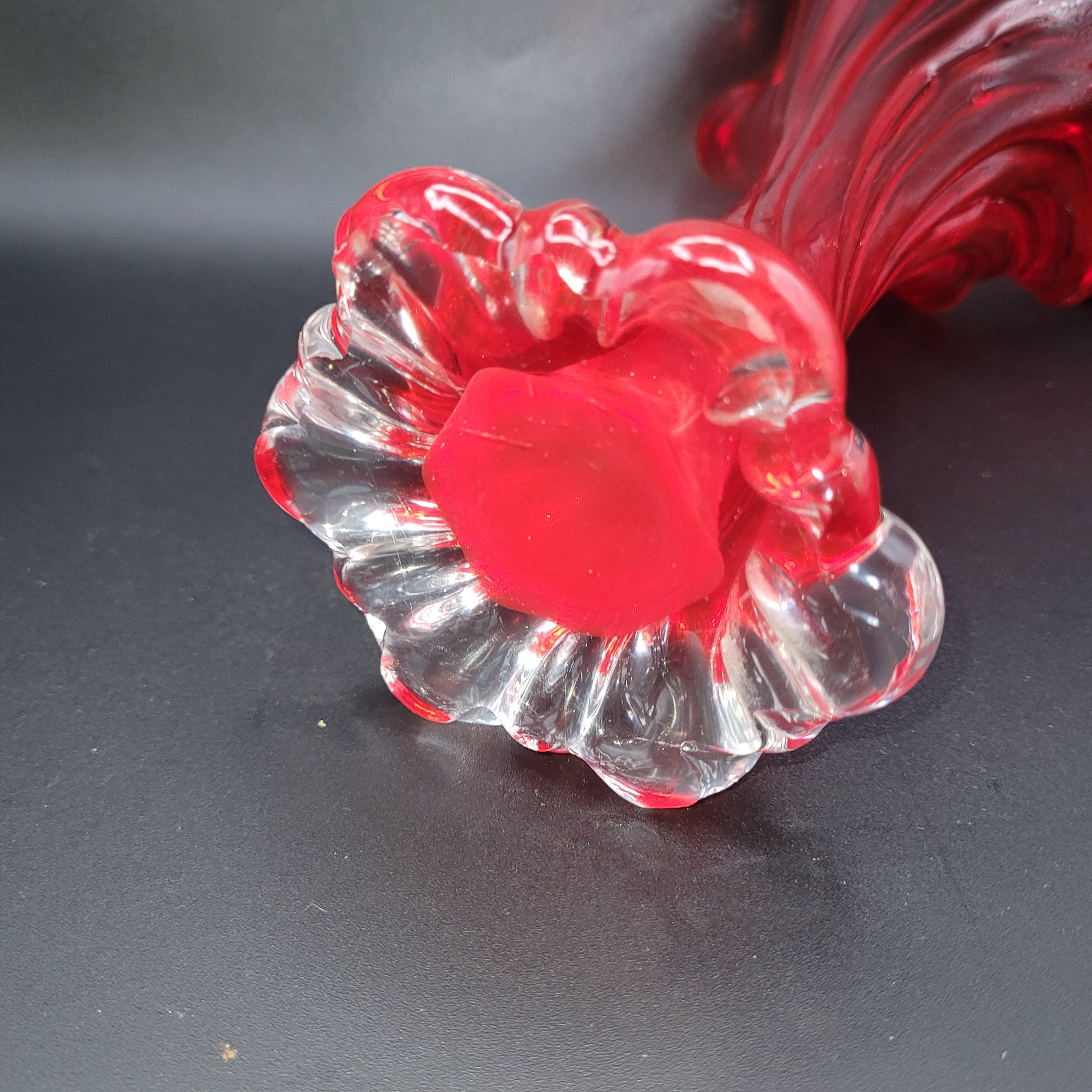 Mid-Century Czech Red Crystal Art Glass Vase, Attributed to Josef Hospodka for Chribska, c. 1970s