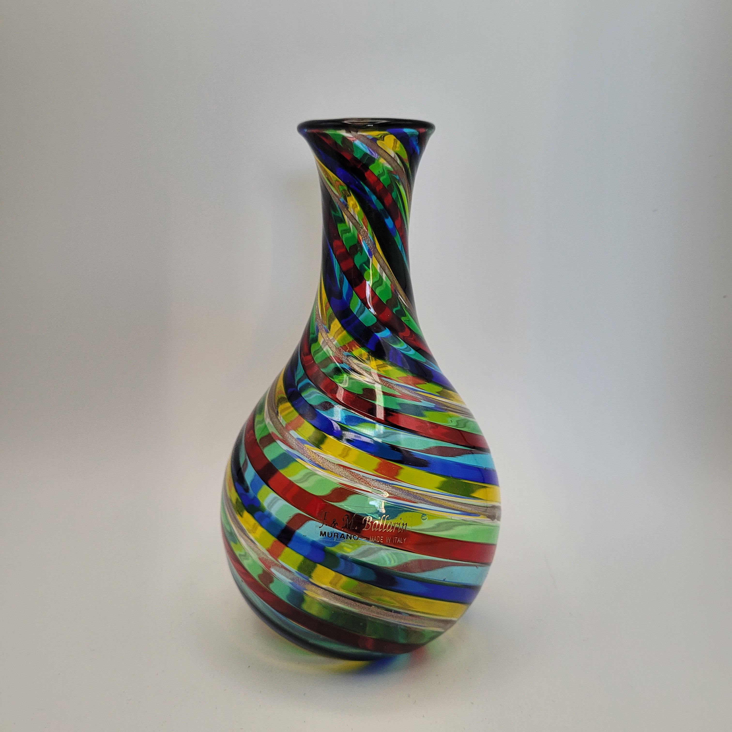 Marvellous & Pristine F&M Ballarin Murano Filigrana Spirale Vase😊 Signed w/COA & Label