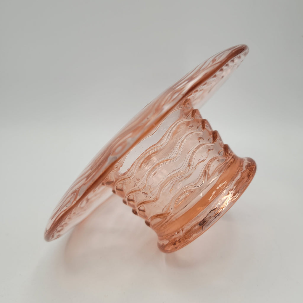 Optic-Ribbed Rose-Pink Bowl — Strongly Reminiscent of Ekenäs Glasbruk, Sweden,       c.1955–65