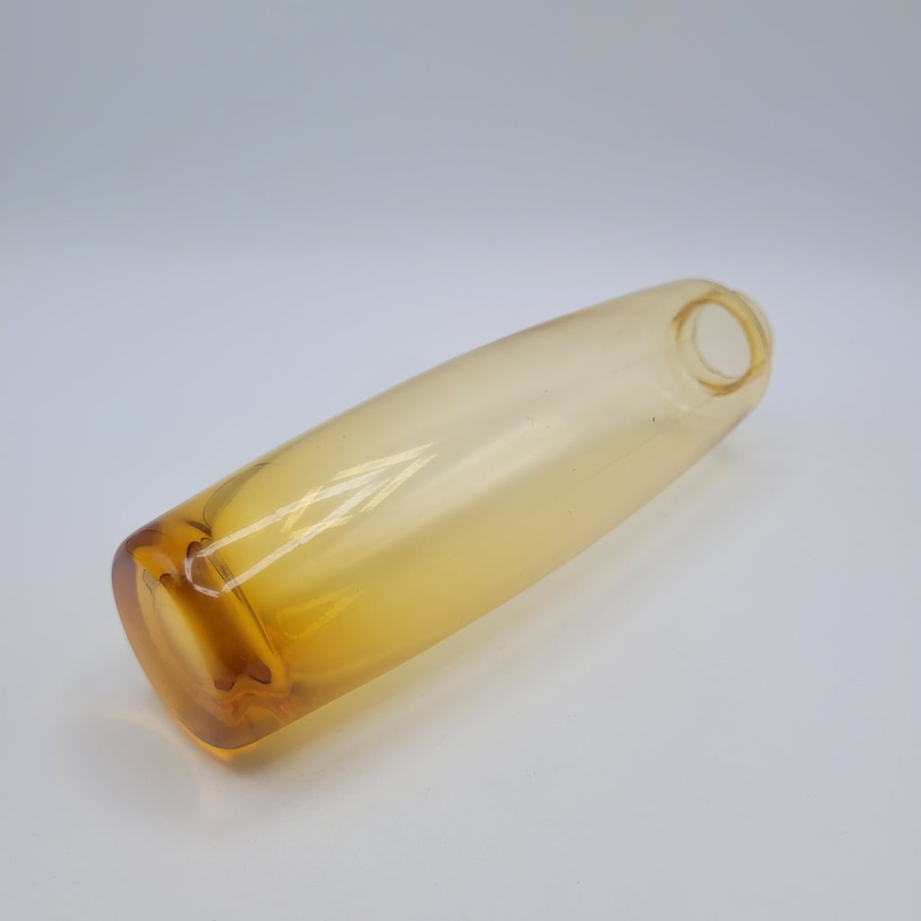 Pair of Scandinavian Modernist Glass Vases – Amber & Teal, 1960s–70s...so stylish 😎