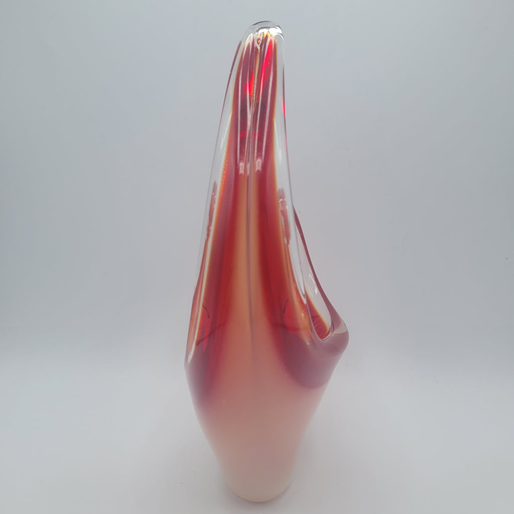 MCM Viartec THF Spanish art glass free form sculpture. Hand-blown. Hot Pink 🔥1960s Glows in UV light