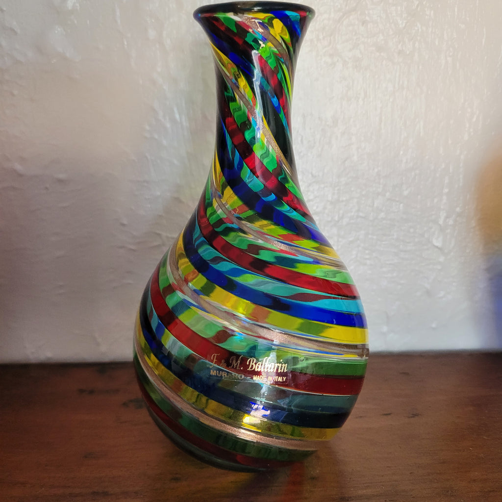 Marvellous & Pristine F&M Ballarin Murano Filigrana Spirale Vase😊 Signed w/COA & Label