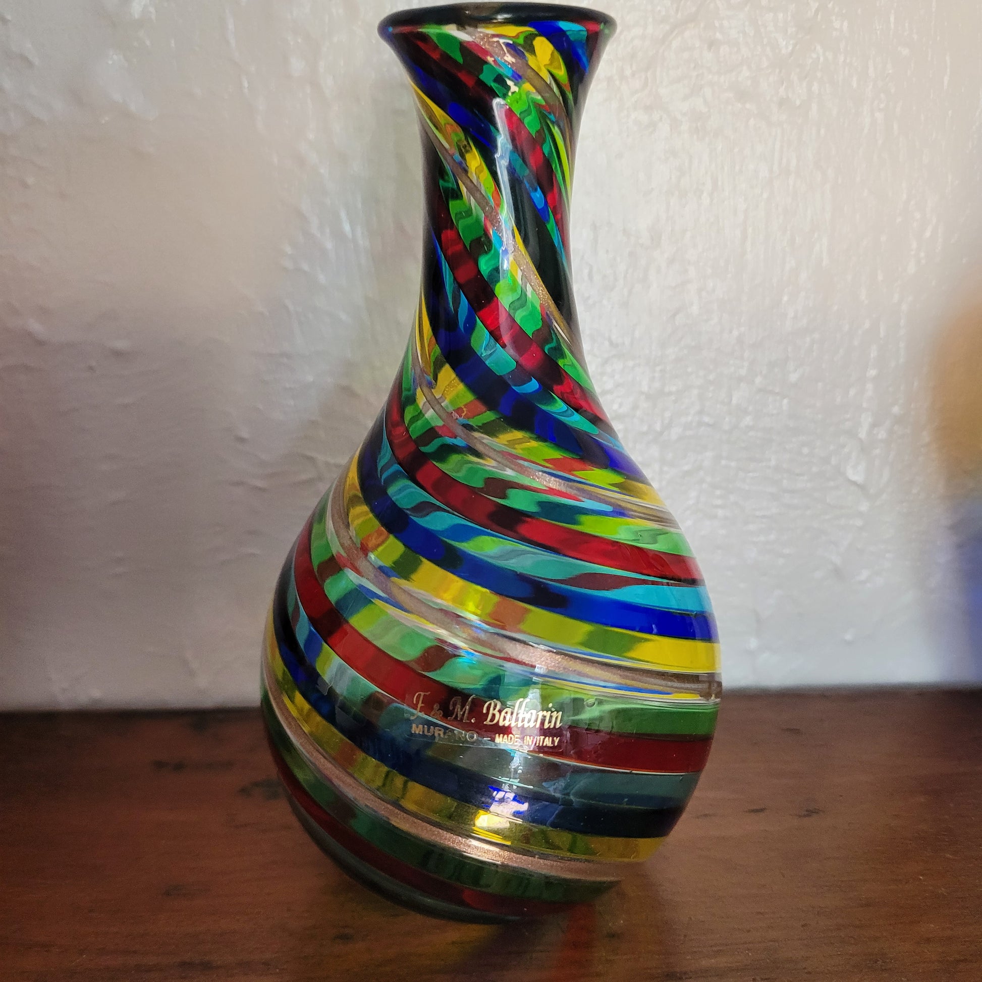 Marvellous & Pristine F&M Ballarin Murano Filigrana Spirale Vase😊 Signed w/COA & Label