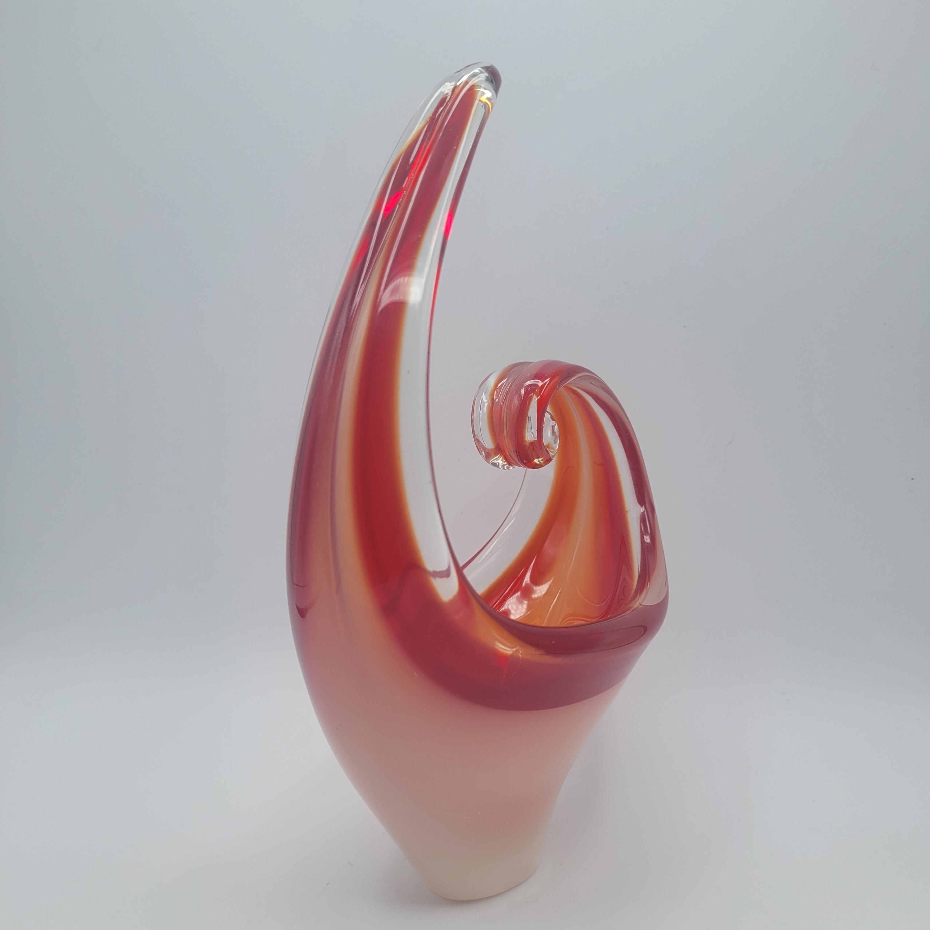 MCM Viartec THF Spanish art glass free form sculpture. Hand-blown. Hot Pink 🔥1960s Glows in UV light