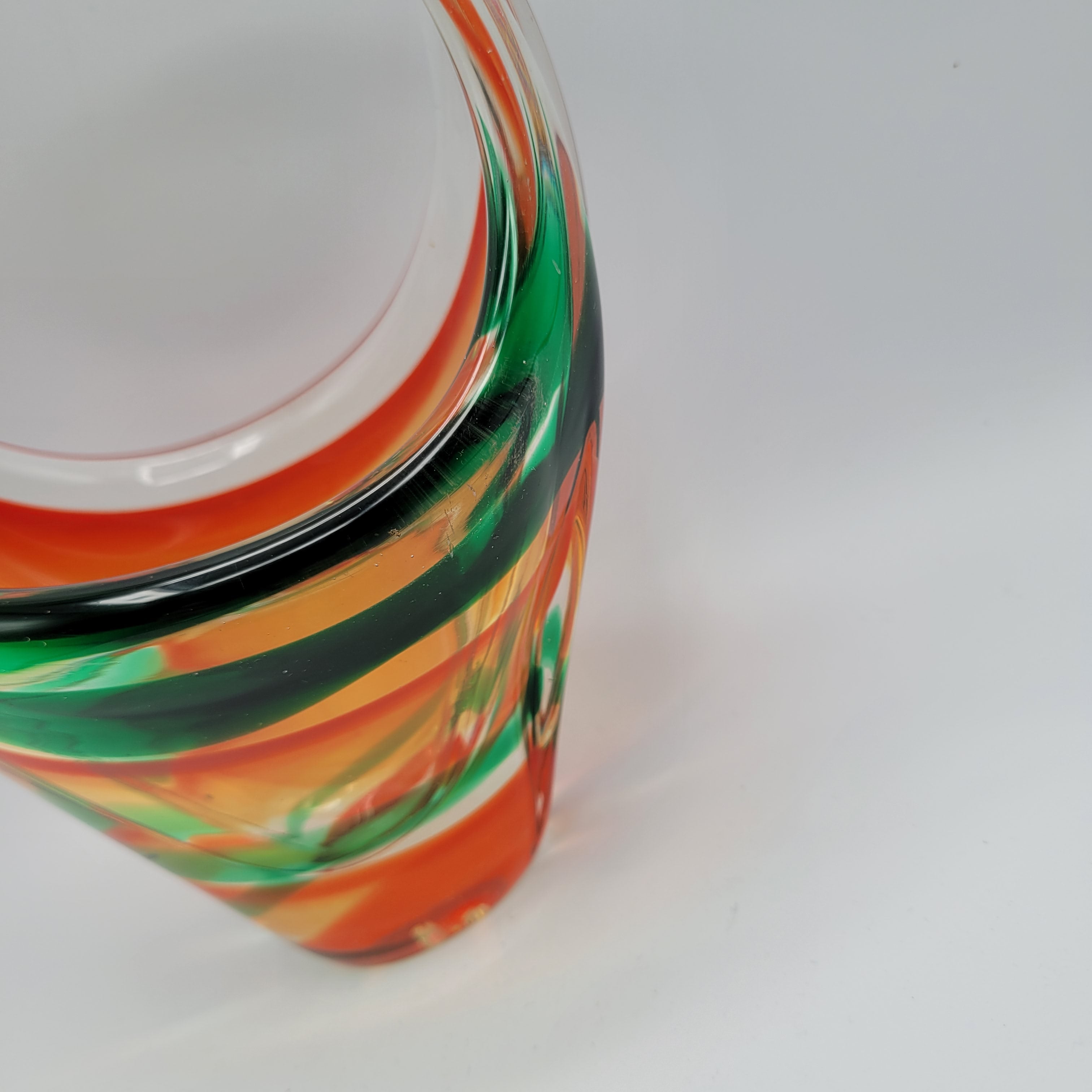 MCM Viartec THF Spanish Art glass sculpture in the Murano tradition, Hand-blown, Vibrant Colour circa 1960s...selenium pinks that glows in UV light.