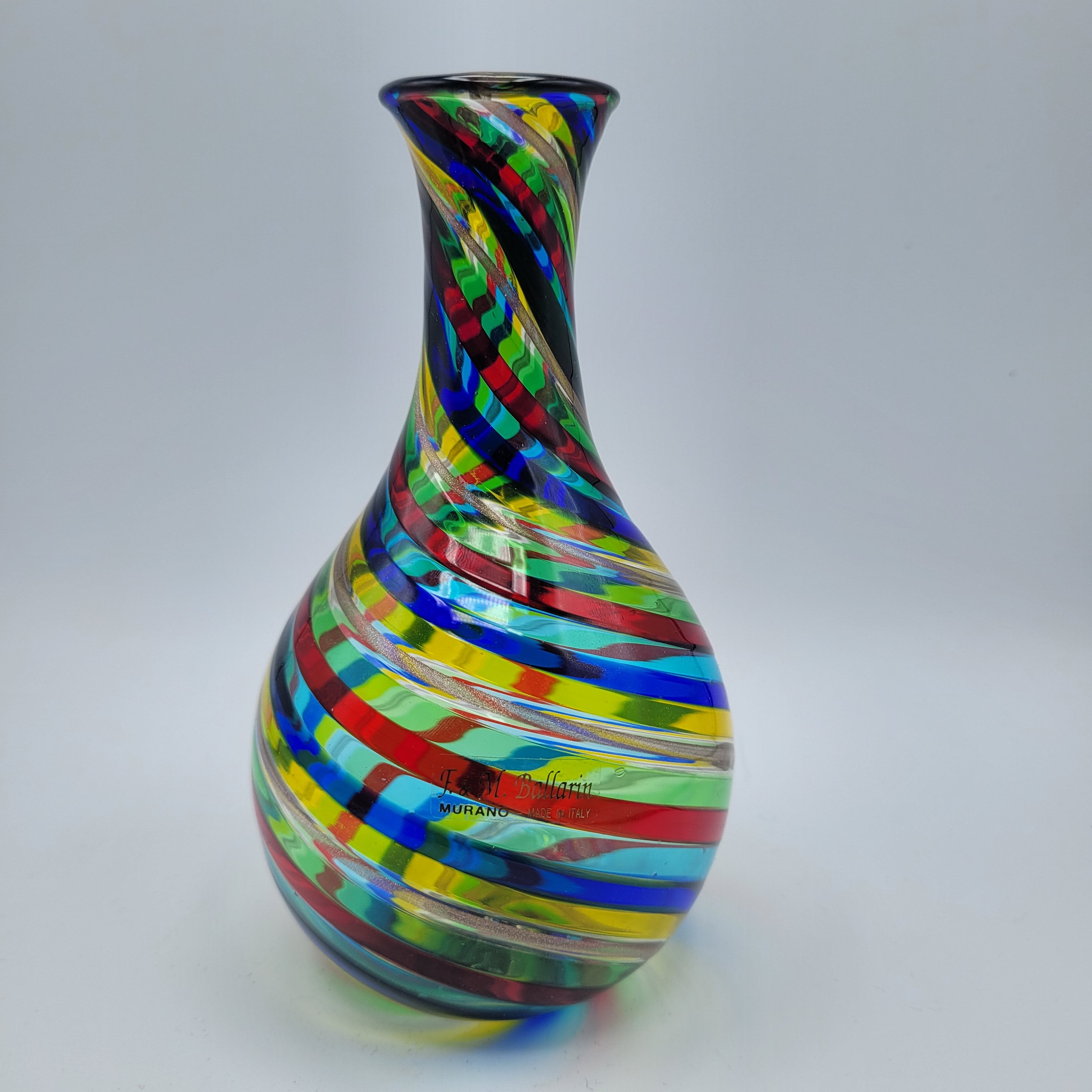 Marvellous & Pristine F&M Ballarin Murano Filigrana Spirale Vase😊 Signed w/COA & Label