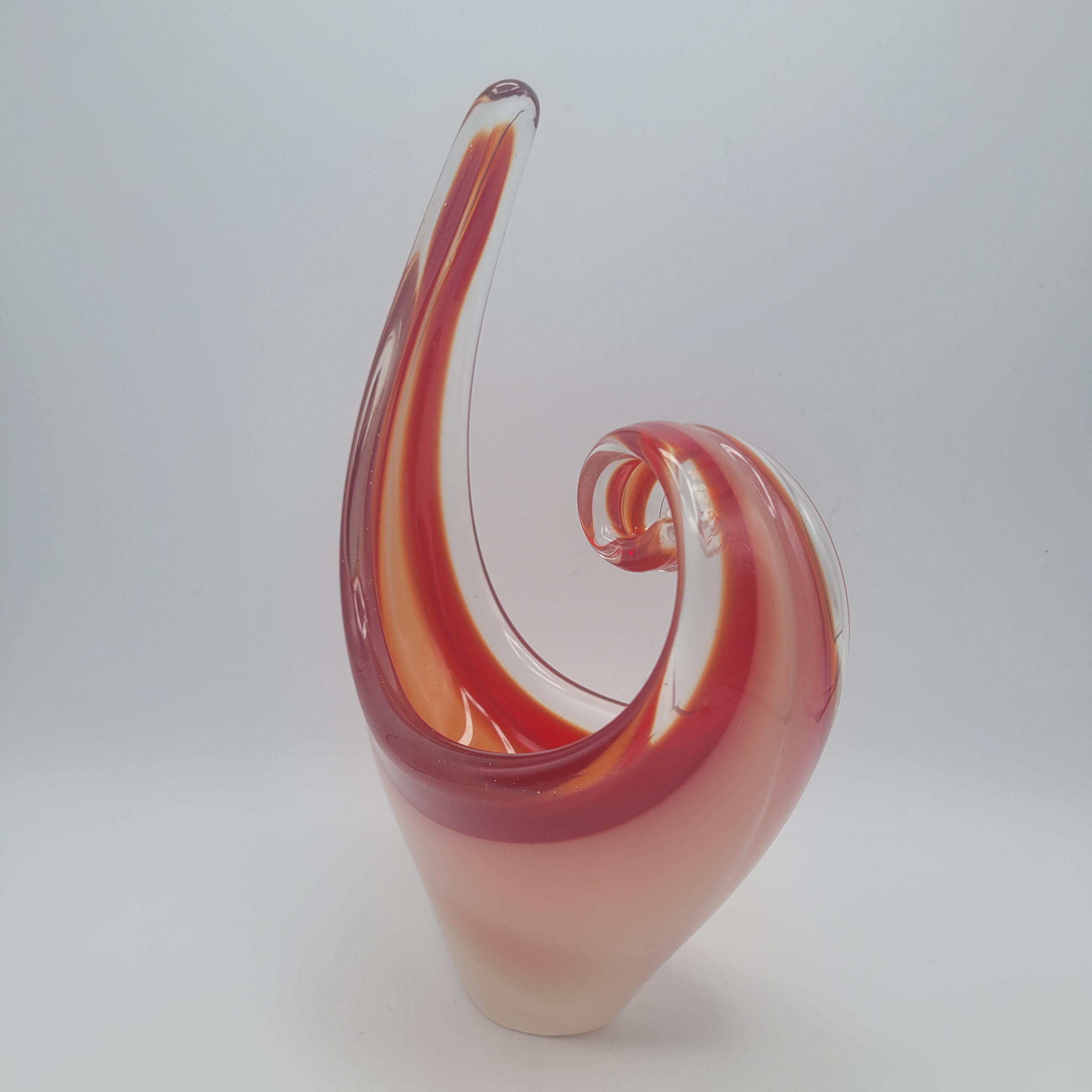 MCM Viartec THF Spanish art glass free form sculpture. Hand-blown. Hot Pink 🔥1960s Glows in UV light