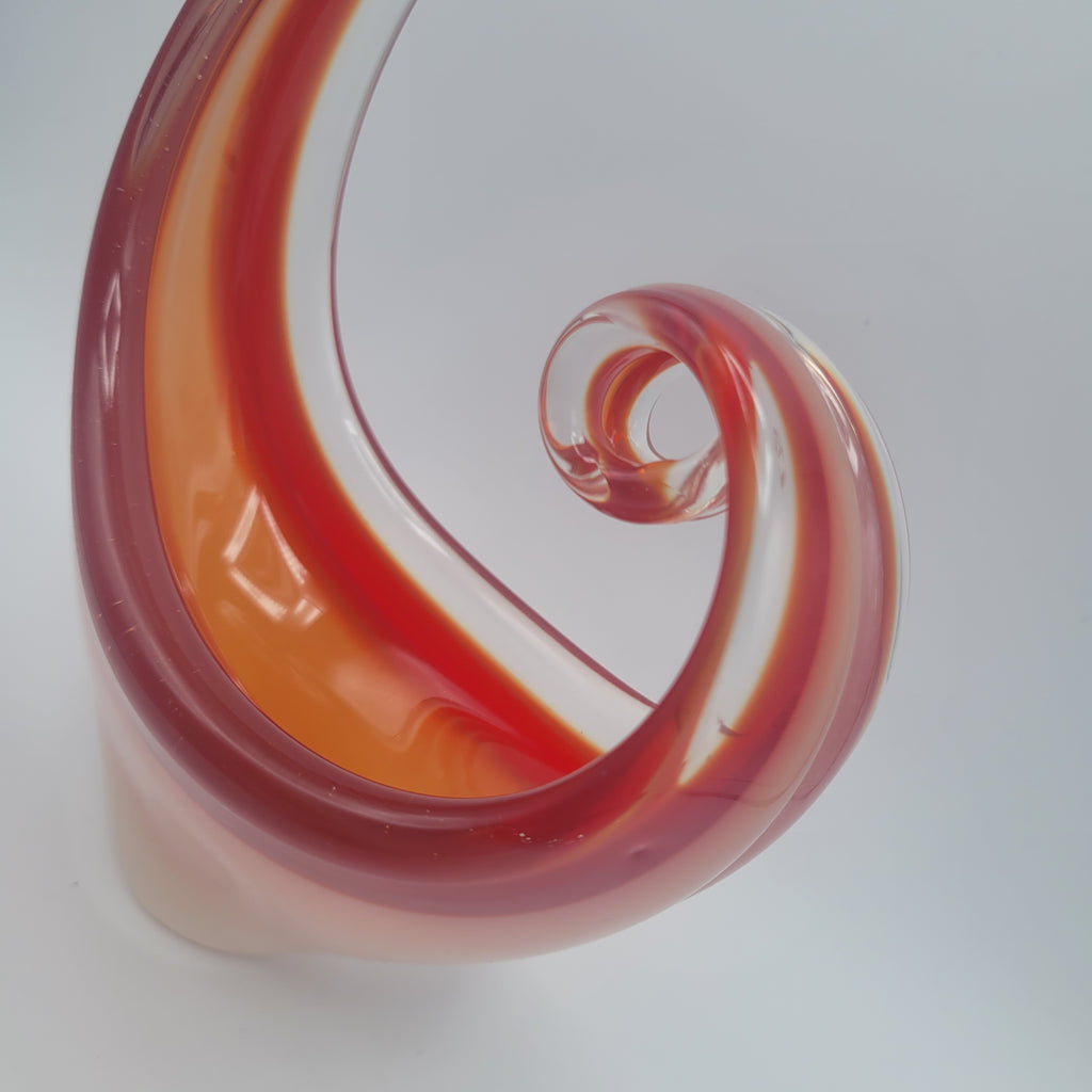 MCM Viartec THF Spanish art glass free form sculpture. Hand-blown. Hot Pink 🔥1960s Glows in UV light