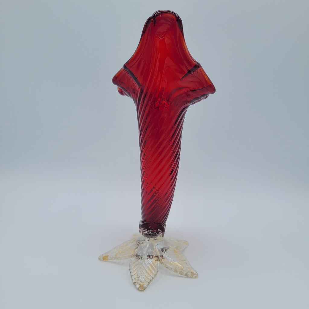 Mid 20th century art glass Cornucopia vase Murano School circa 1950s