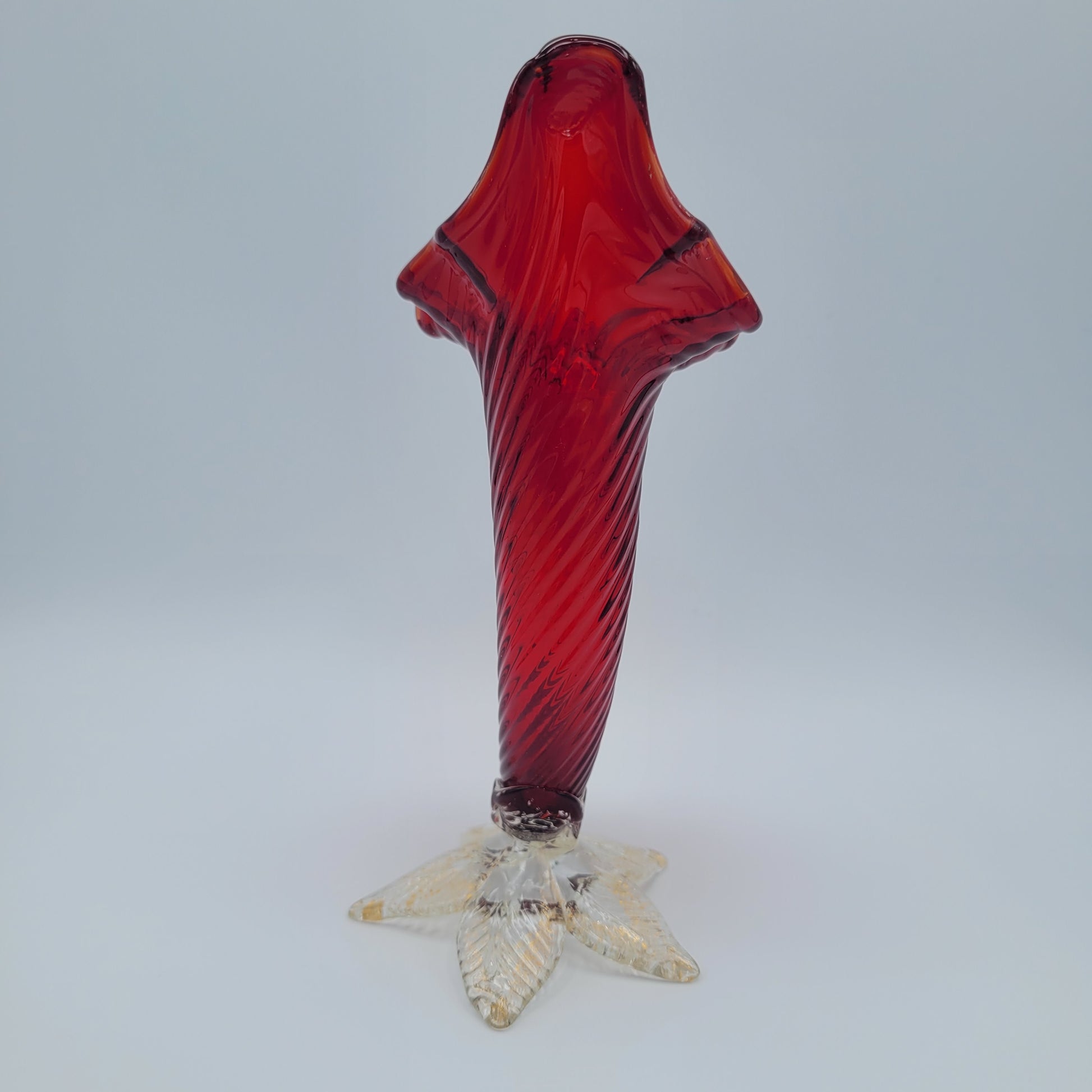 Mid 20th century art glass Cornucopia vase Murano School circa 1950s