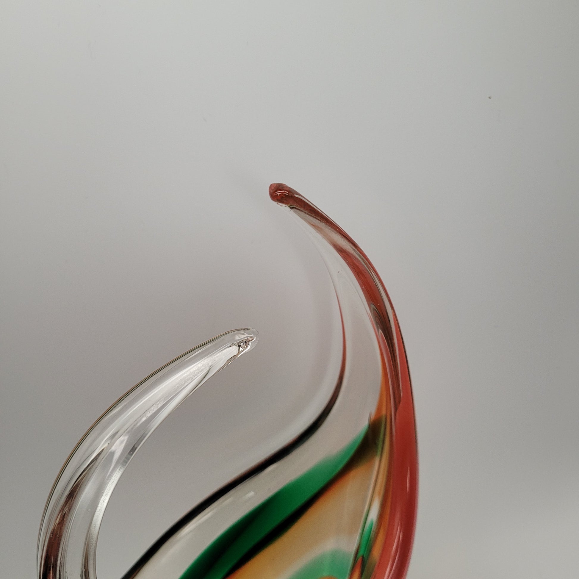 MCM Viartec THF Spanish Art glass sculpture in the Murano tradition, Hand-blown, Vibrant Colour circa 1960s...selenium pinks that glows in UV light.
