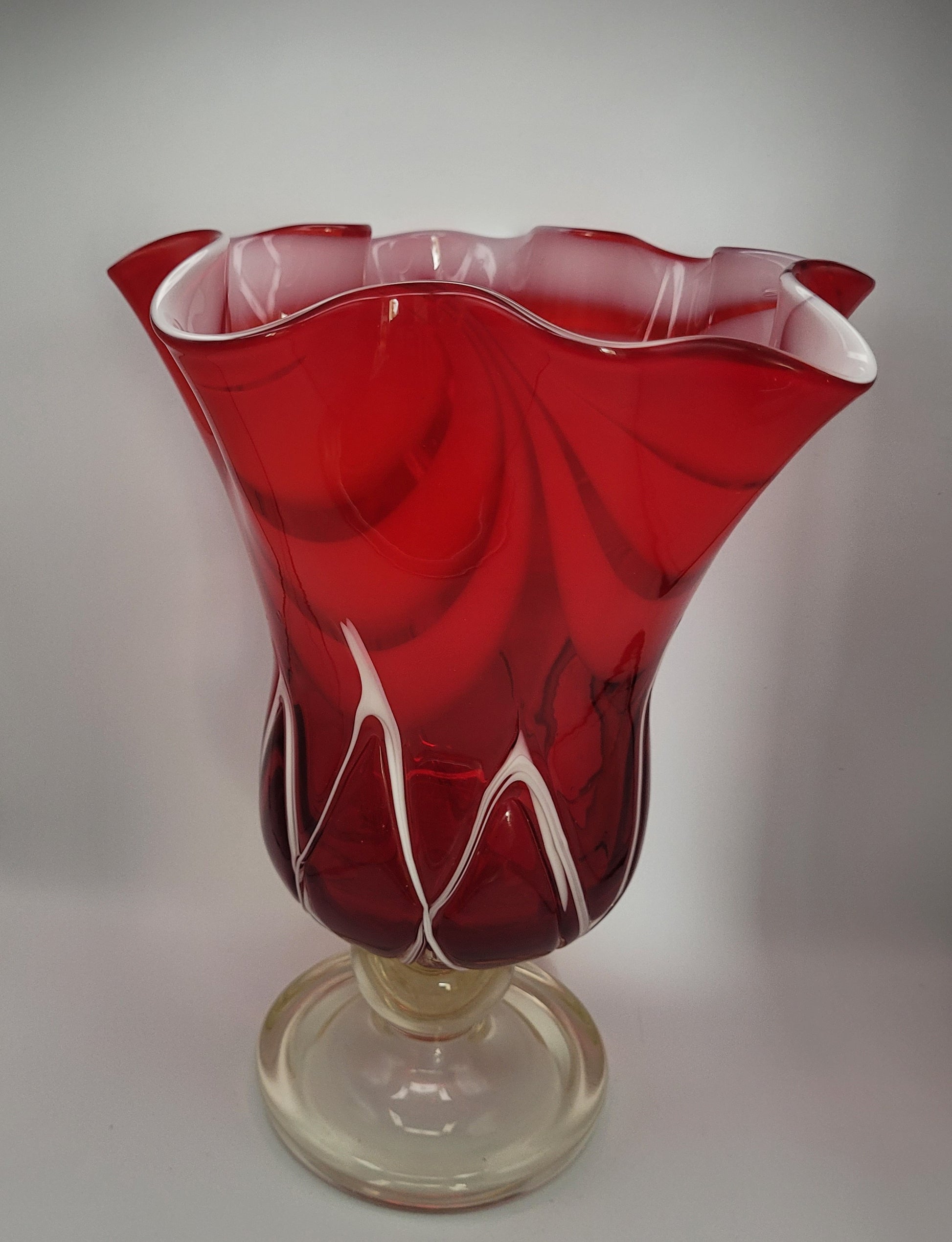 Murano attributed Fazzoletto Vase. "Magnificent" circa 1950s.